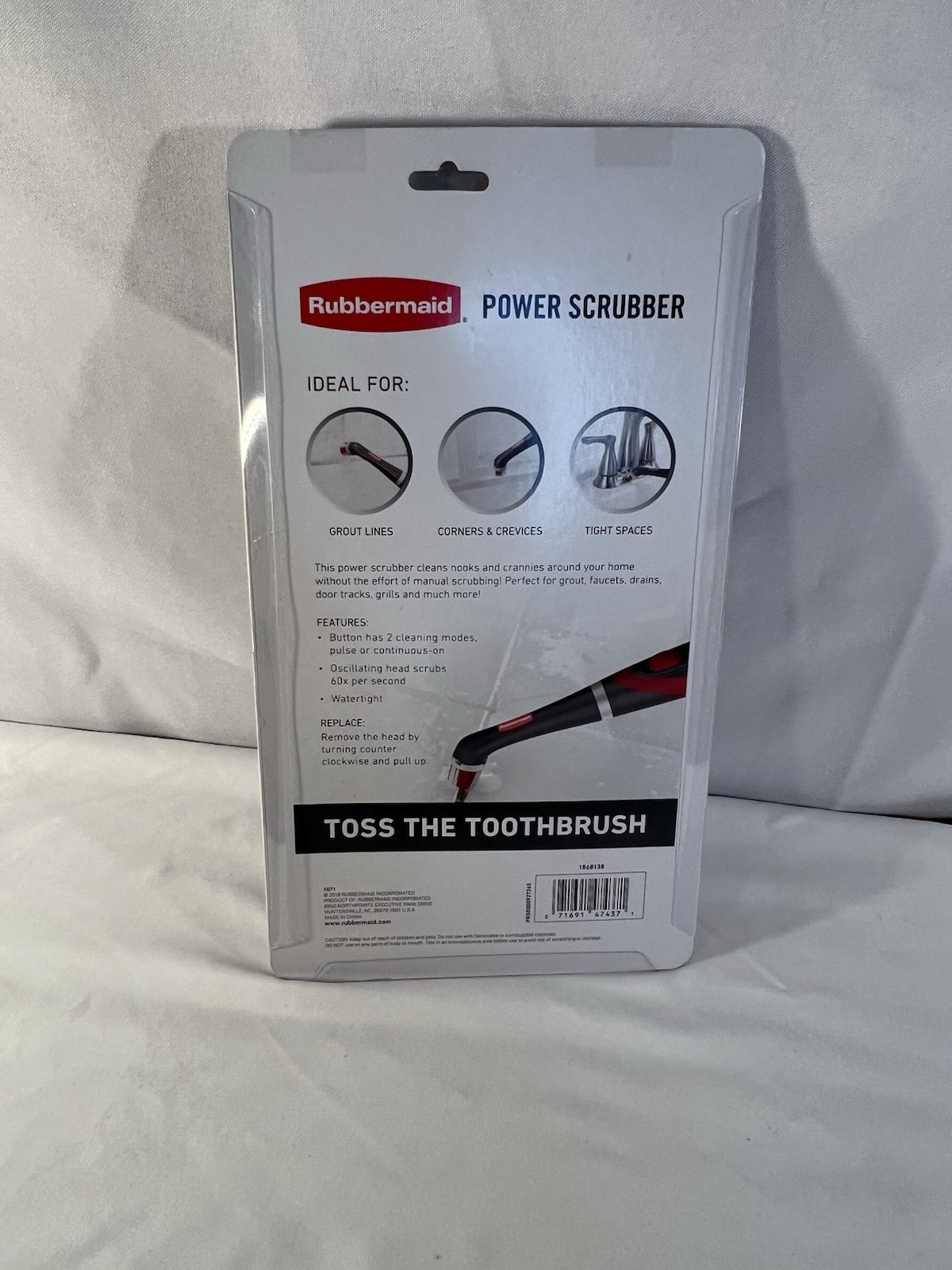 Rubbermaid Reveal Cordless Battery Power Scrubber Black/Red, Multi-Purpose Scrub