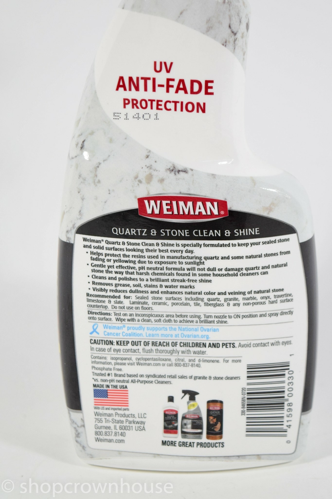 1 Bottle Weiman Quartz & Stone Clean & Shine 16 fl oz CITRUS
