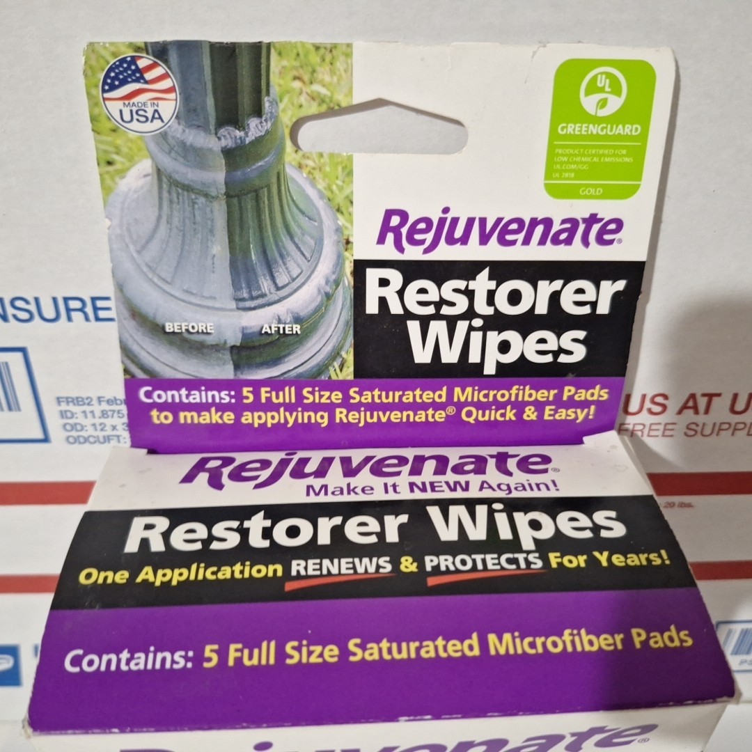 Rejuvenate 5 Restorer Wipes Indoor Outdoor Multi Surface Vinyl Pastic Stone Meta