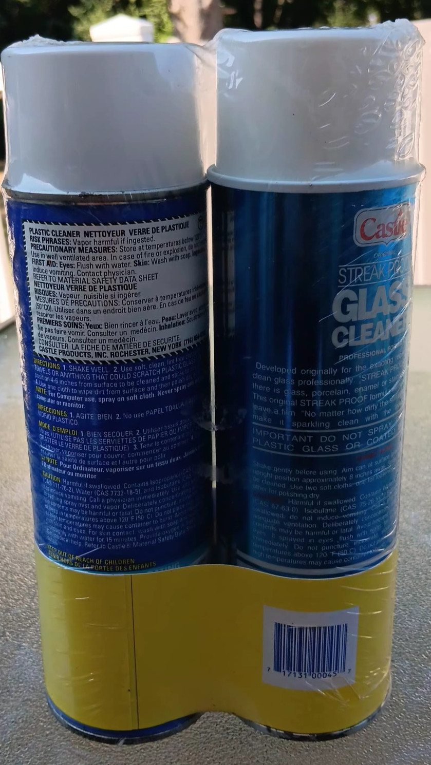 Castle Streak Proof Glass & Plexo Clear 18.5 Oz TWIN PACK NOS