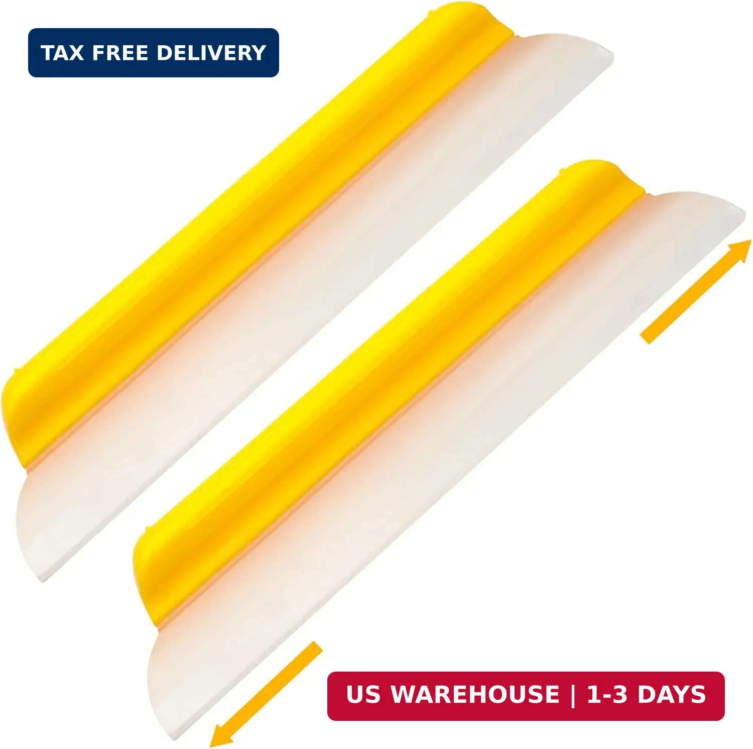 2 Pack 14 Inch Car Drying Squeegee Yellow Longer Silicone Water Squeegee Window