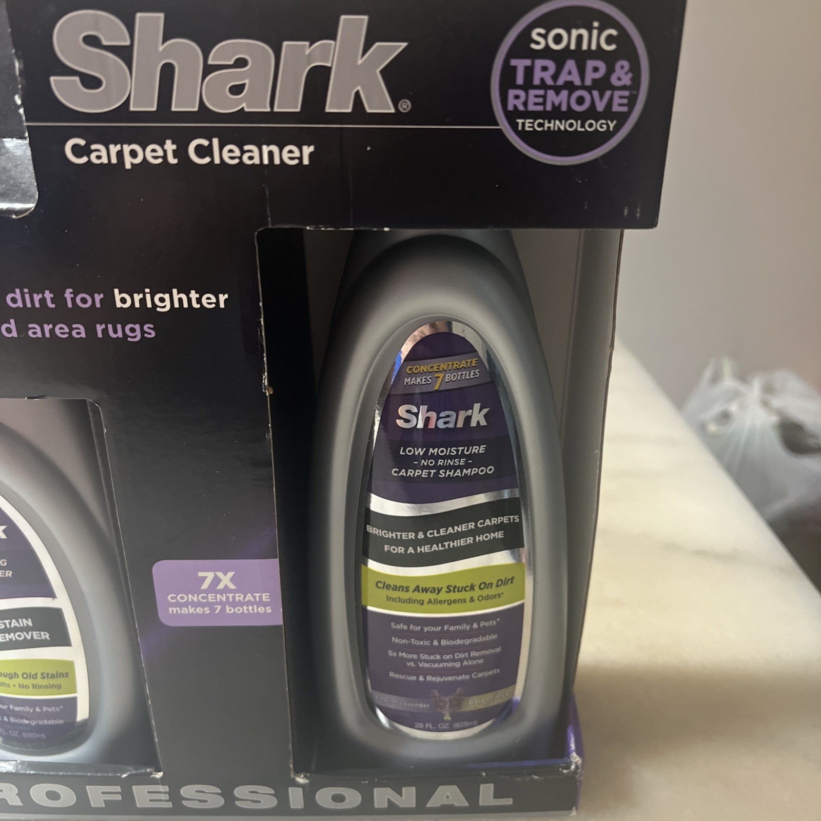 Shark Sonic Carpet Clean/ Odor Remover Plus Conce. Pretreater Carpet Stain.