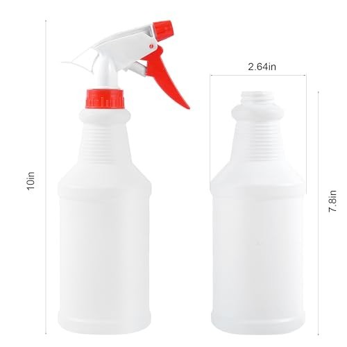 12 Pack 16 Oz Spray Bottles – Reusable Plastic Cleaning & Garden Spray Bottles