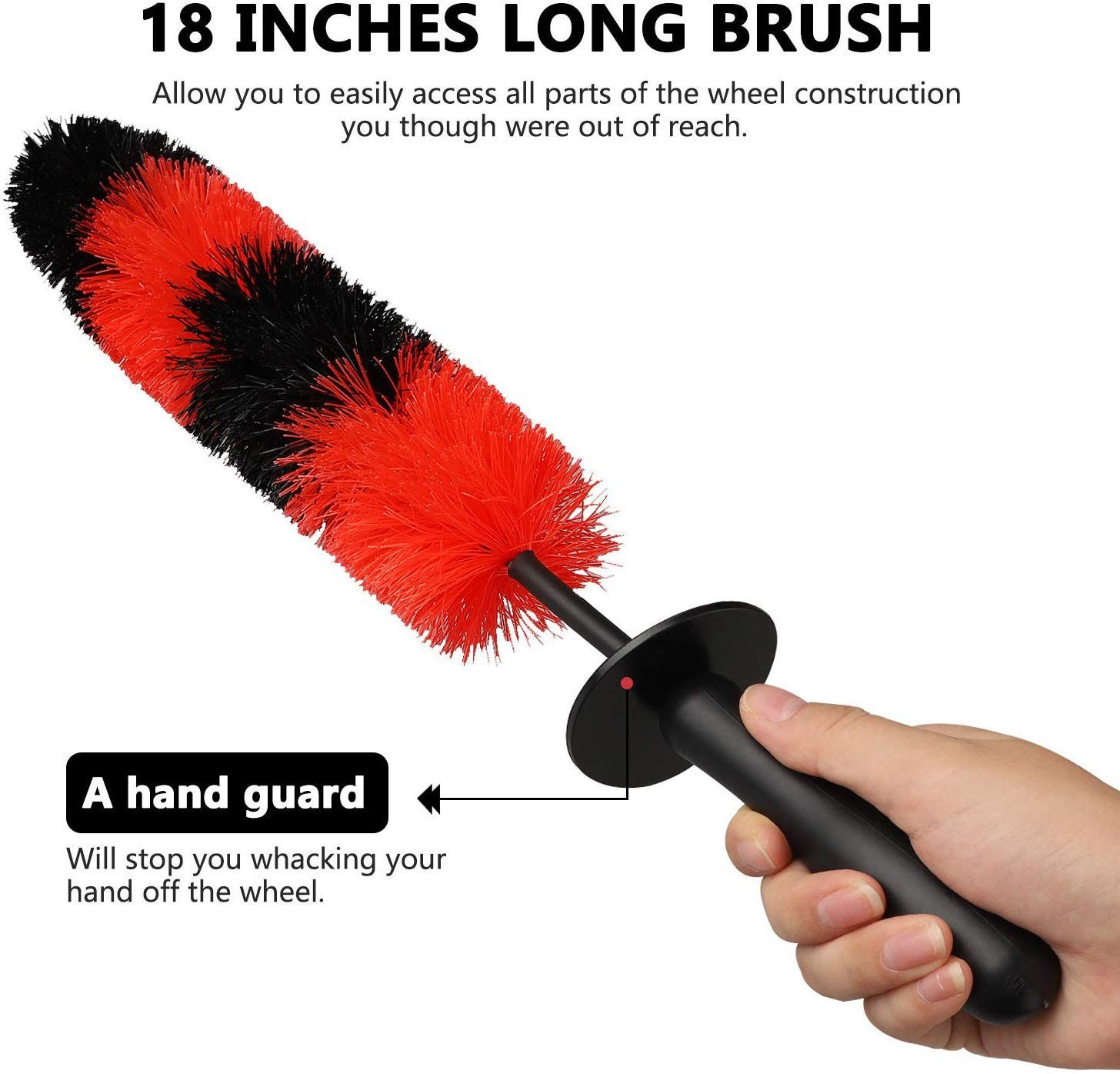 2-Pack Master Wheel Brush, Easy Reach Wheel and Rim Detailing Brush 18’’ Long…