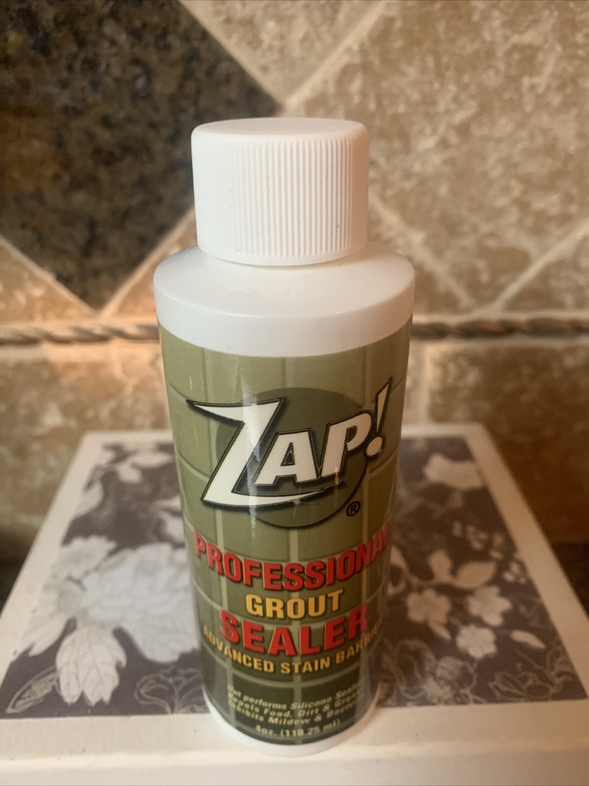 ZAP! New Sealed Grout Sealer Professional 4 Oz Advanced Stain Barrier