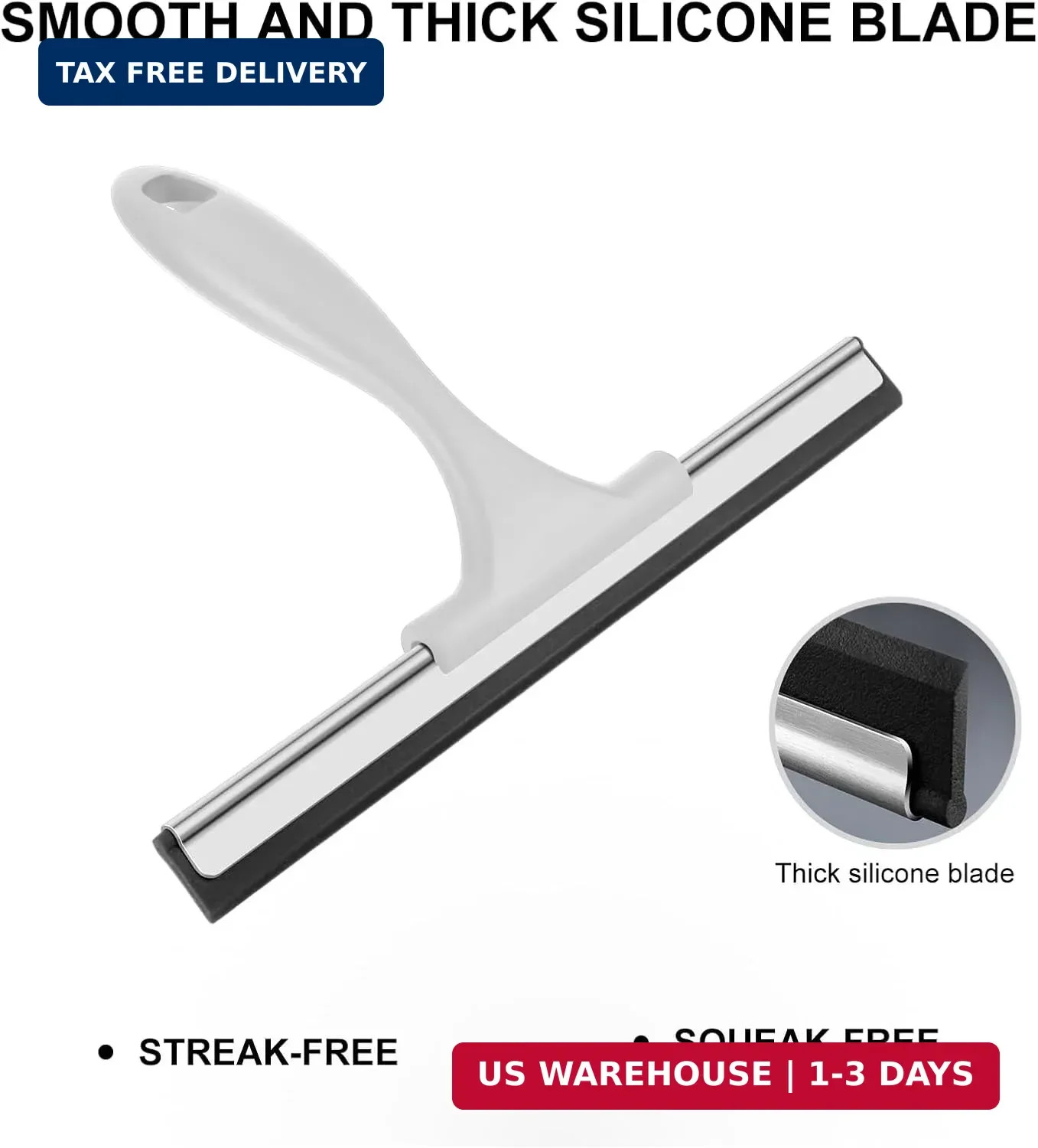 SetSail Shower Squeegee for Glass Doors All-Purpose Squeegee for Shower Glass He
