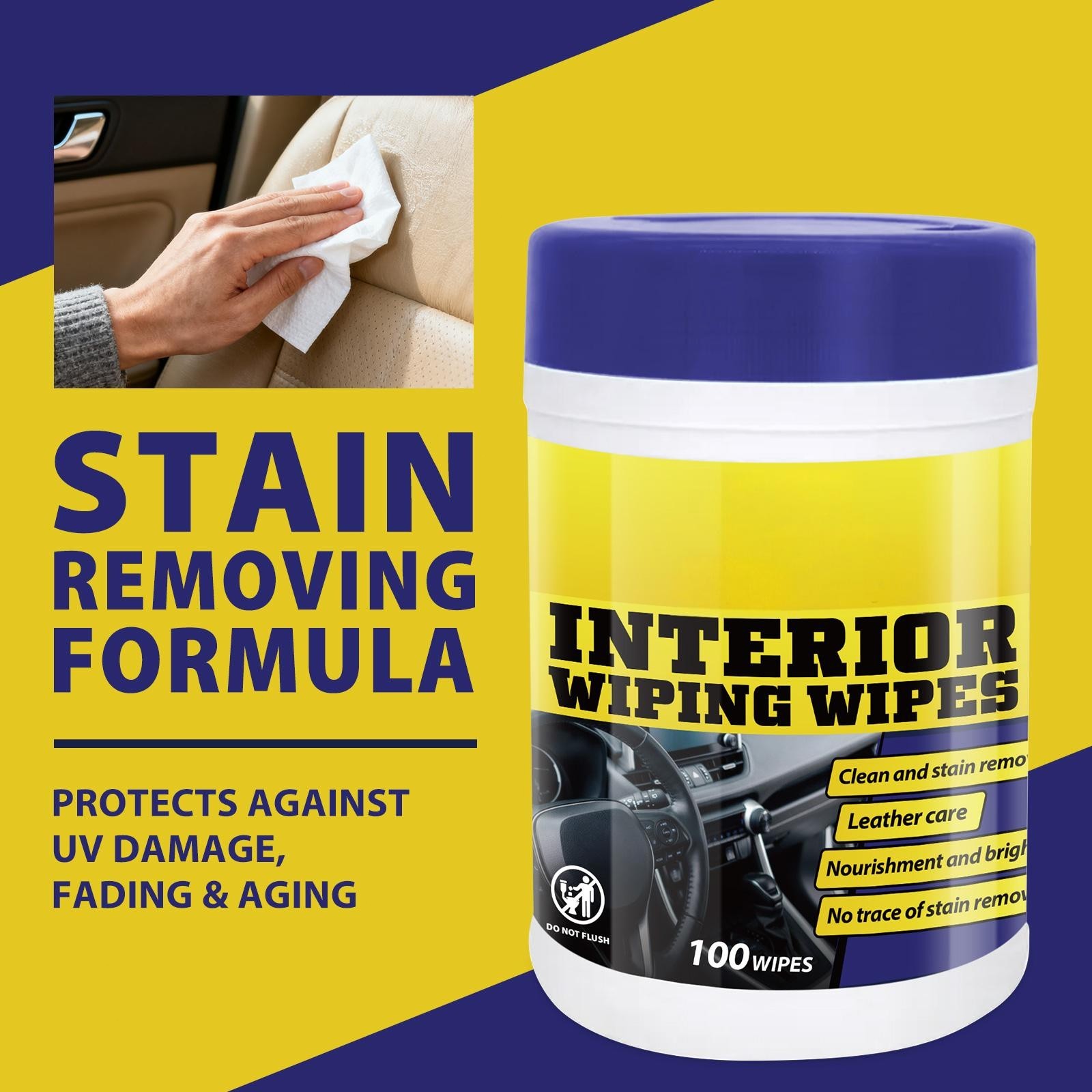 200 Pieces 2 Barrels ﻿Car Cleaning Wipes- for Car Interior and Car Exterior