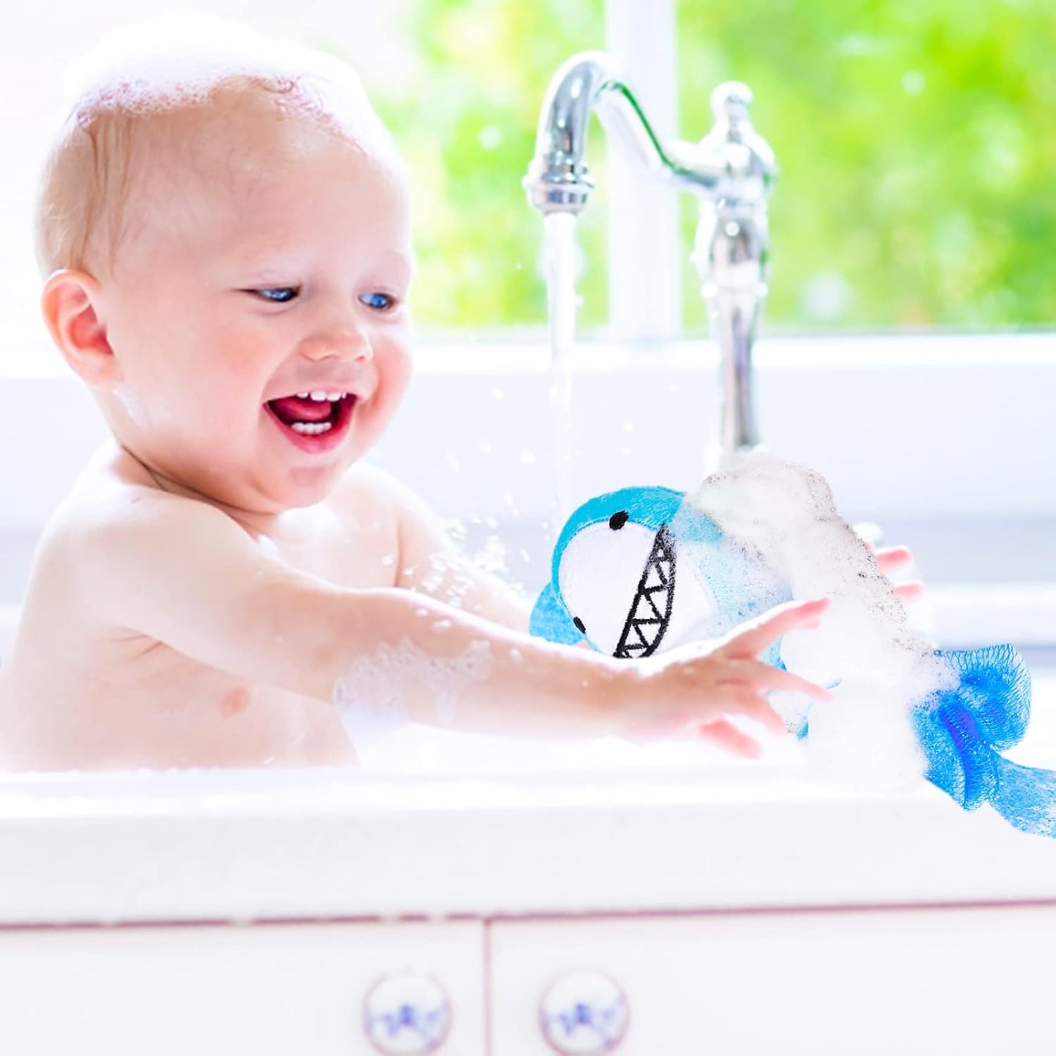 Bath Loofahs Animal Bath Spon for Bathing, Kids Loofah Bath Pouf Body