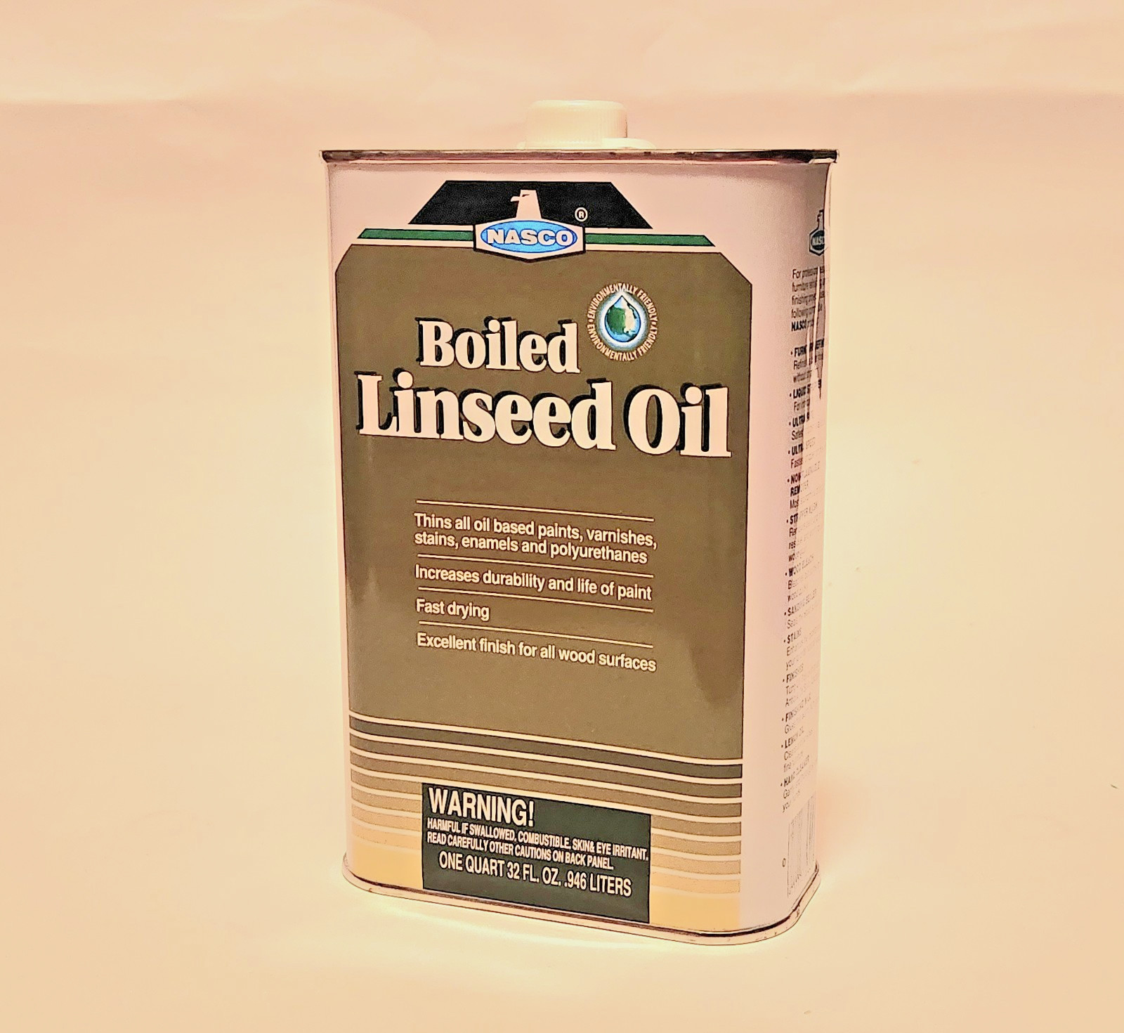 Vintage NASCO Boiled Linseed Oil (1-Quart) New/Old Stock – Factory Sealed (1995)