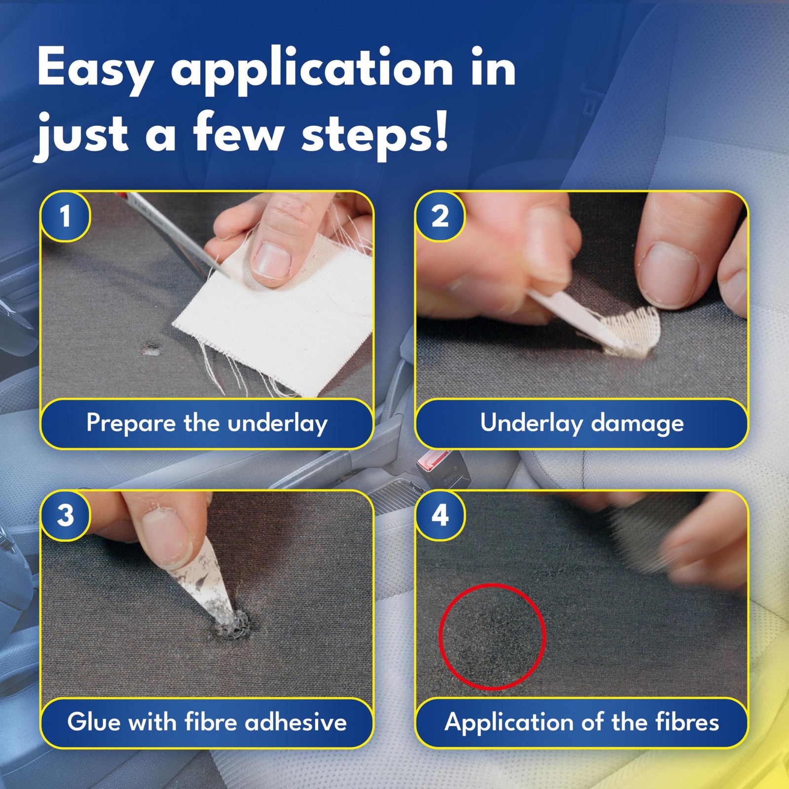 Upholstery Repair Kit – Car Seat Repair Kit Fabric – Fabric Repair Kit – Carp…