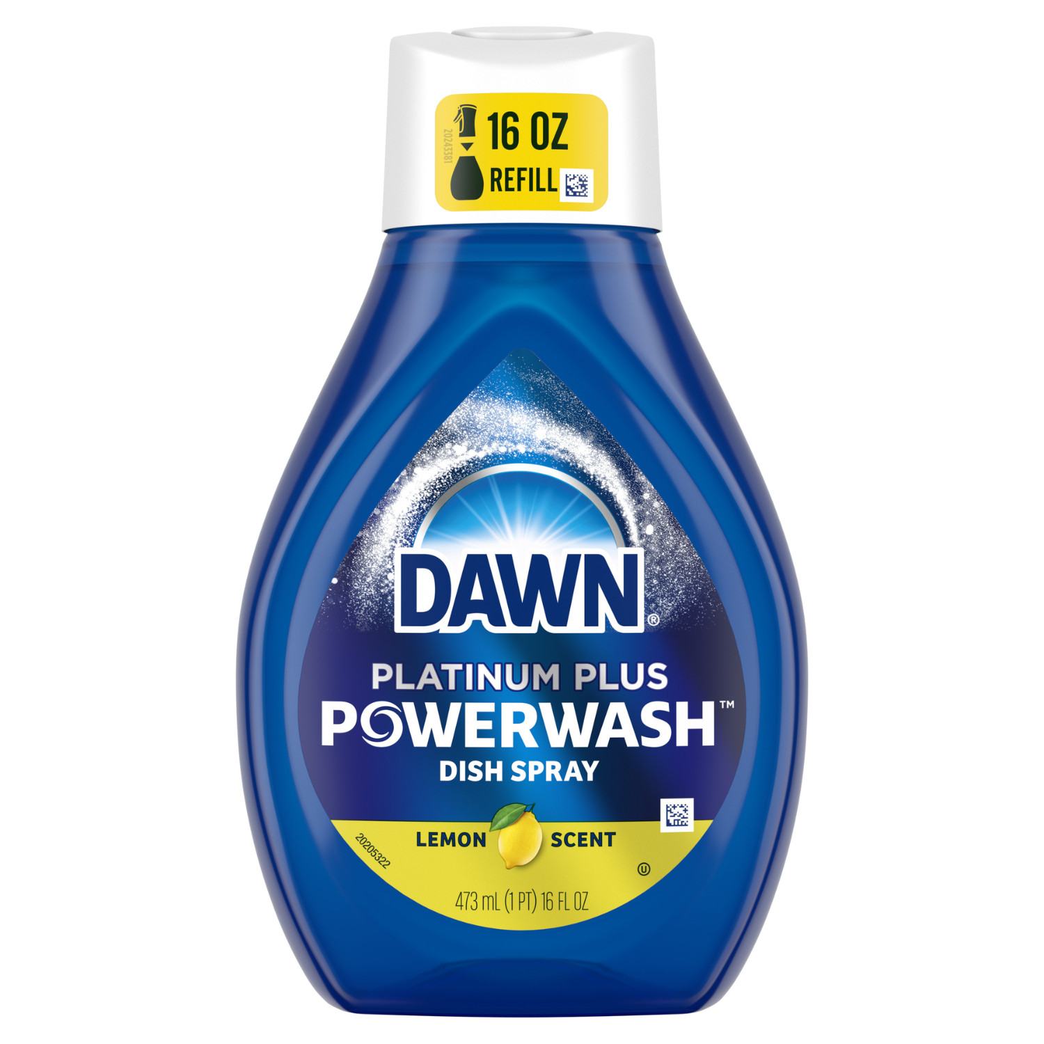 (2 Pack) Dawn Platinum Power Wash Dish Spray, Dish Soap, Lemon Refill, 16 fl oz