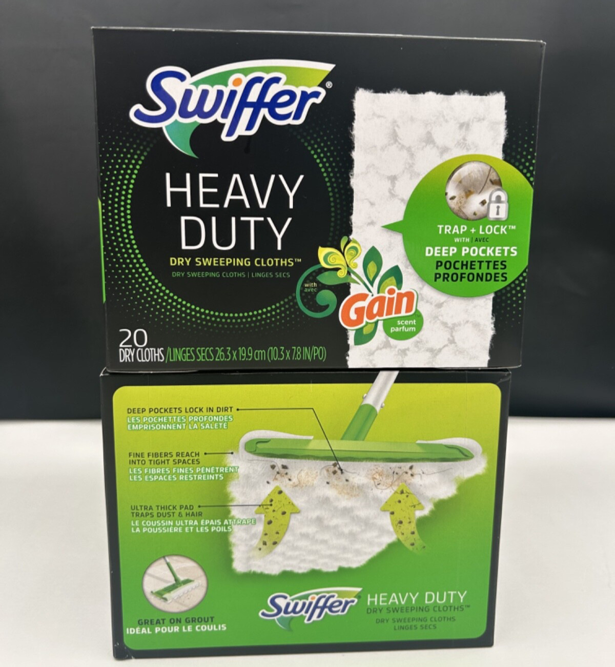 Swiffer Sweeper Heavy Duty Dry Sweeping Cloths, Gain Scent, 20 Count (2 Pack)