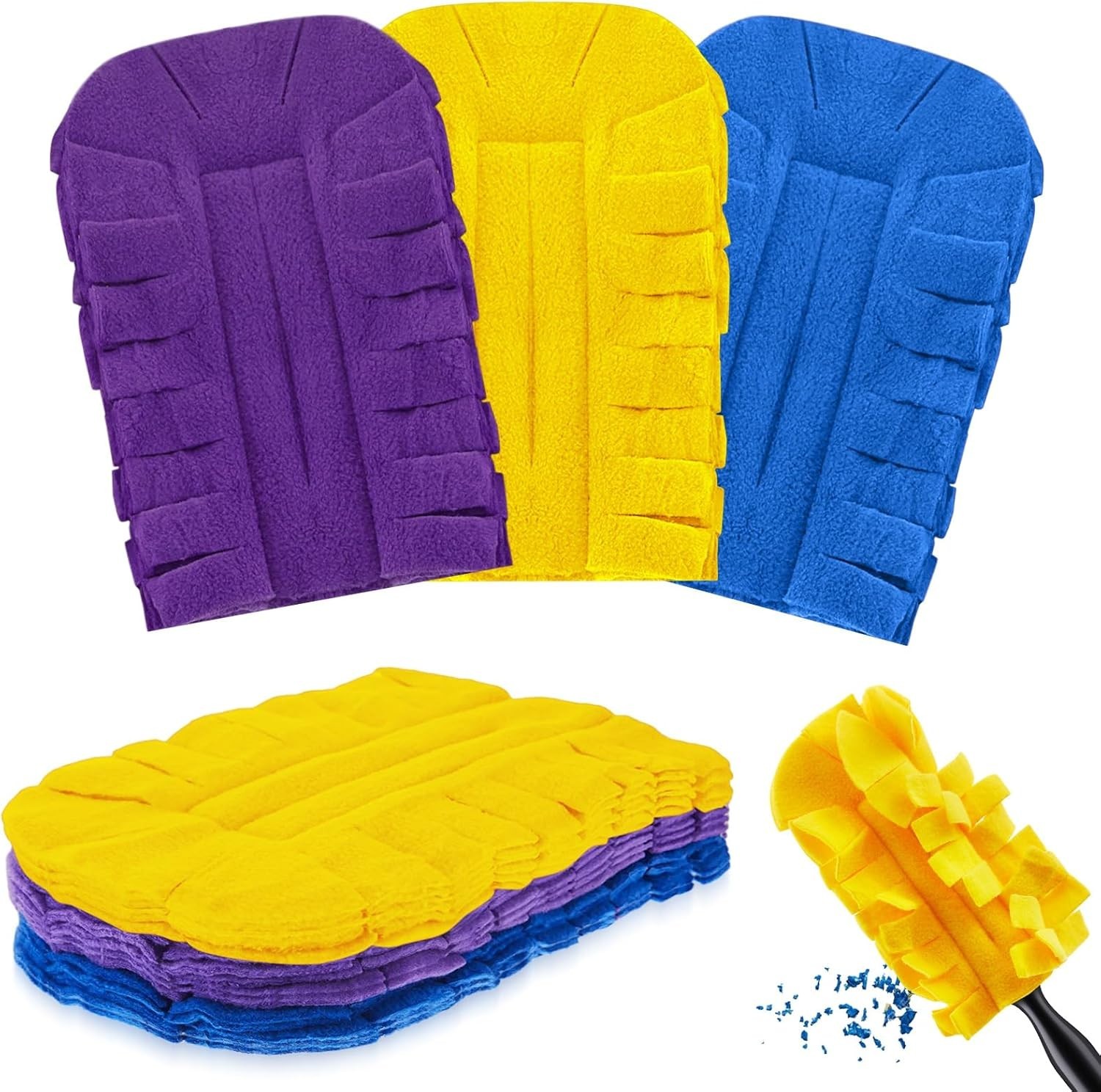 3 Pcs Duster Refill Reusable Fleece Duster Refills Feather Flat Dusters Multi…