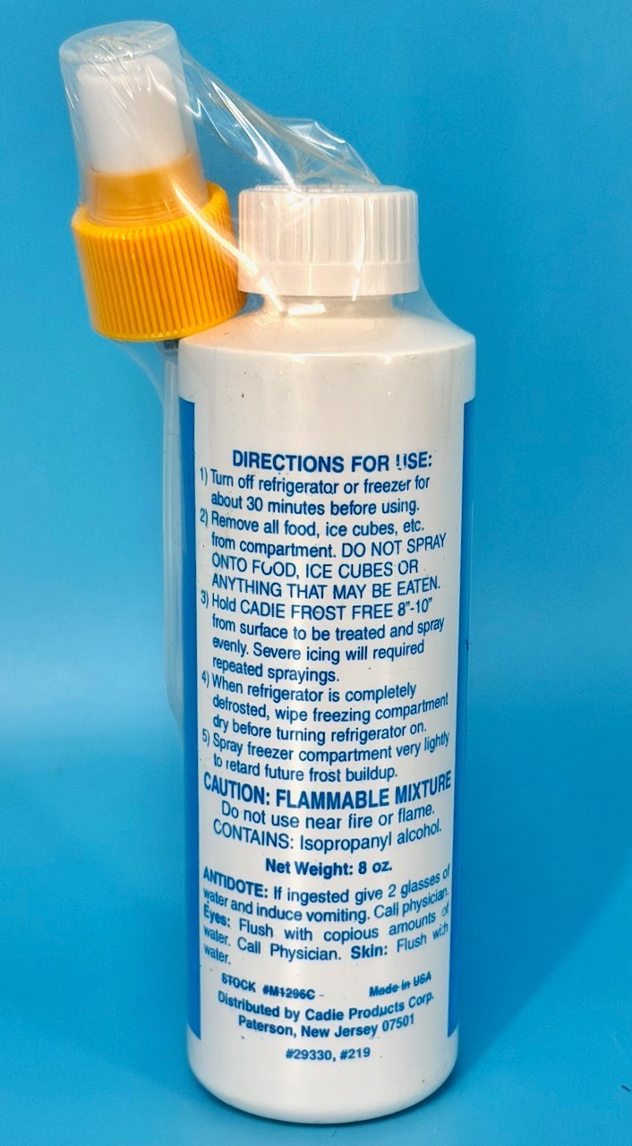 NEW Cadie Frost Free! Fridge Freezer De-Icer Spray Defrost Refrigerator Quick