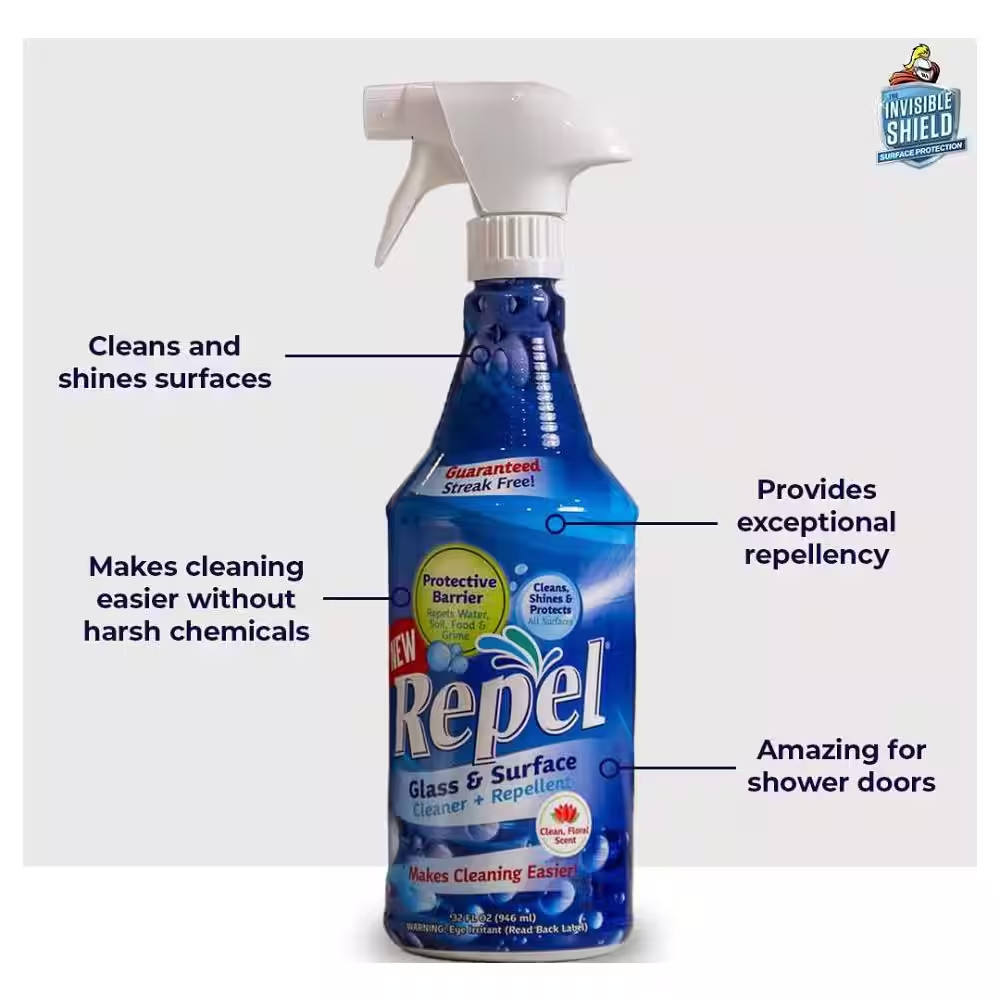 32 Fl. Oz. Repel Glass Cleaner + Repellent Spray Bottle