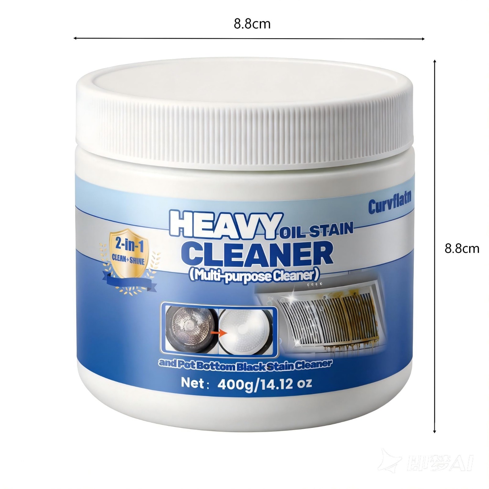 Powerful Heavy Oil Stain Cleaner for Cookware, Stainless Steel & Pot Bottoms – 4