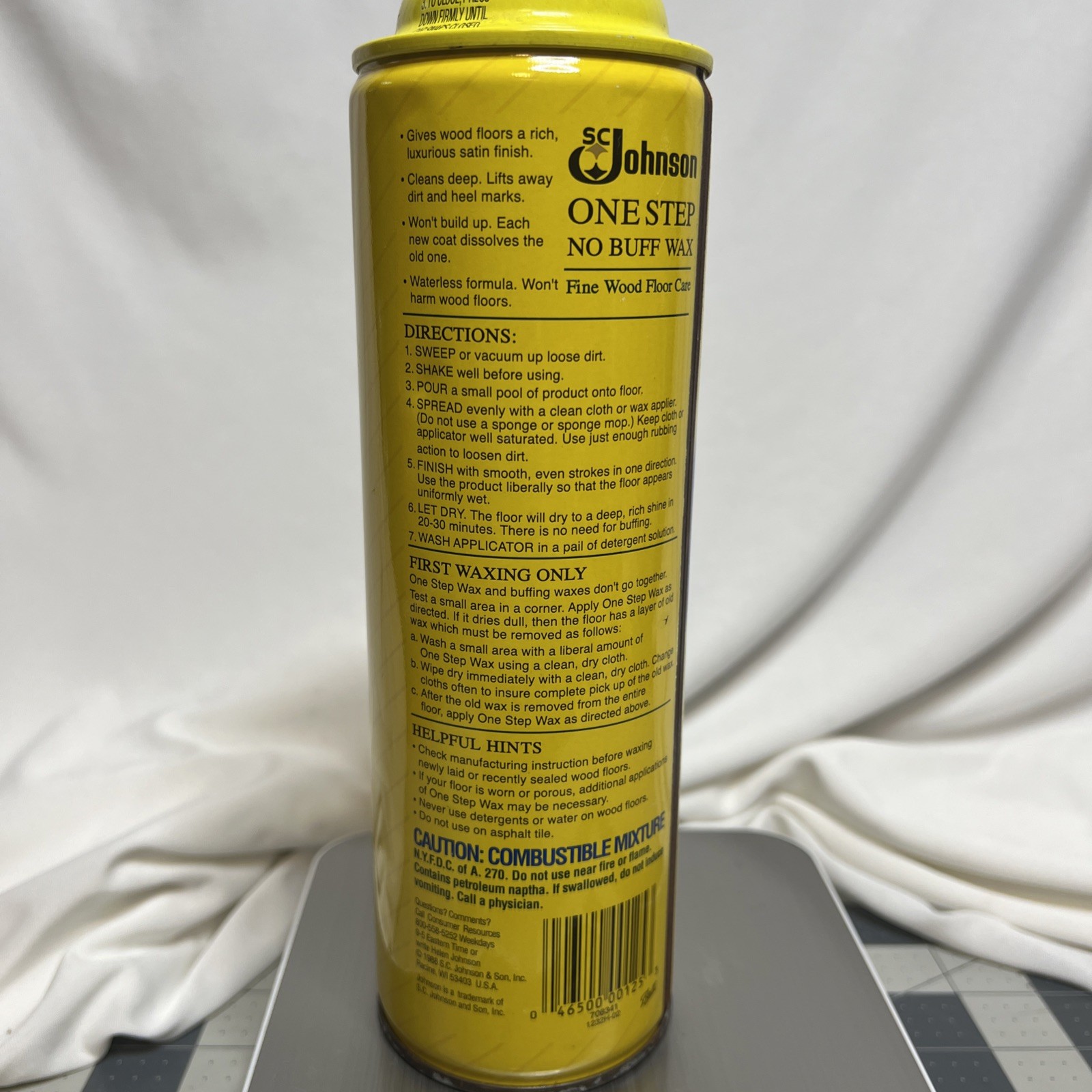 SC Johnson One Step No Buff Wax Half Full Bottle Discontinued Floor Wax