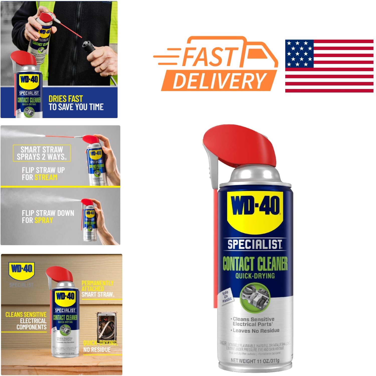 Residue Free Contact Cleaner Spray 11 Oz Ideal for Electric Panels and Switches
