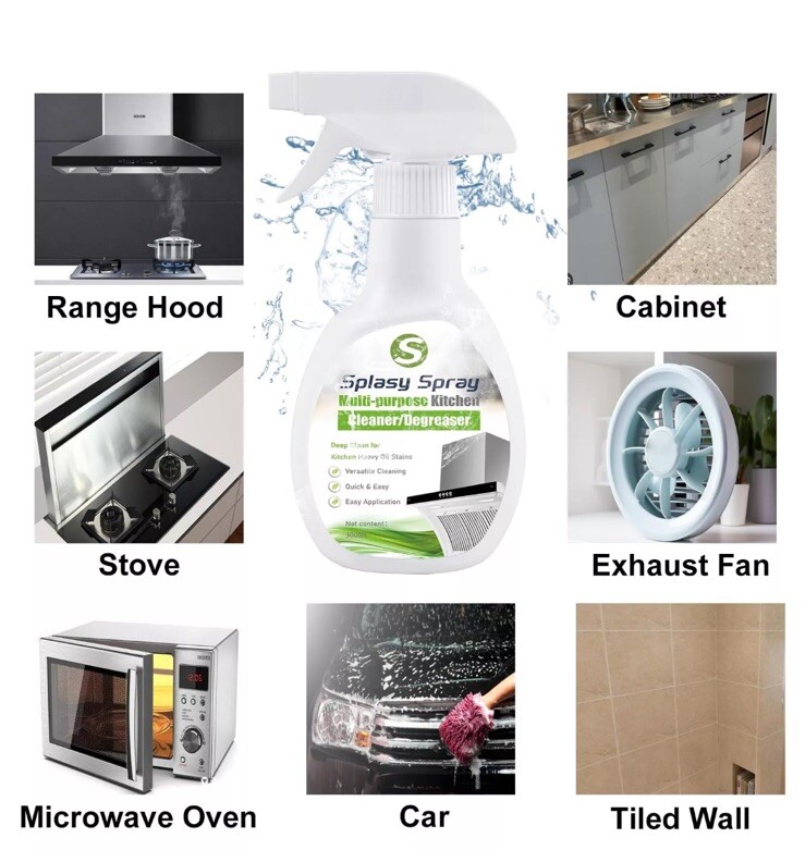 300ml Splasy Cleaner Spray Foam Cleaner, Splasy Foam Spray, Kitchen Degreaser