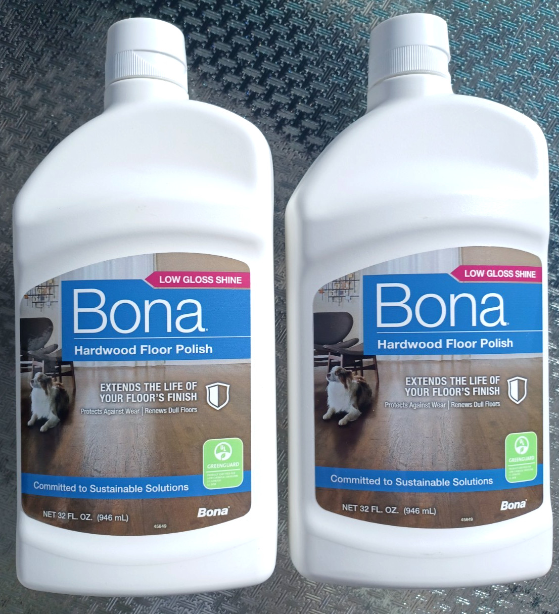 2 PACK Bona Low Gloss Floor Polish Low Gloss Shine, 32 oz each (BRAND NEW)