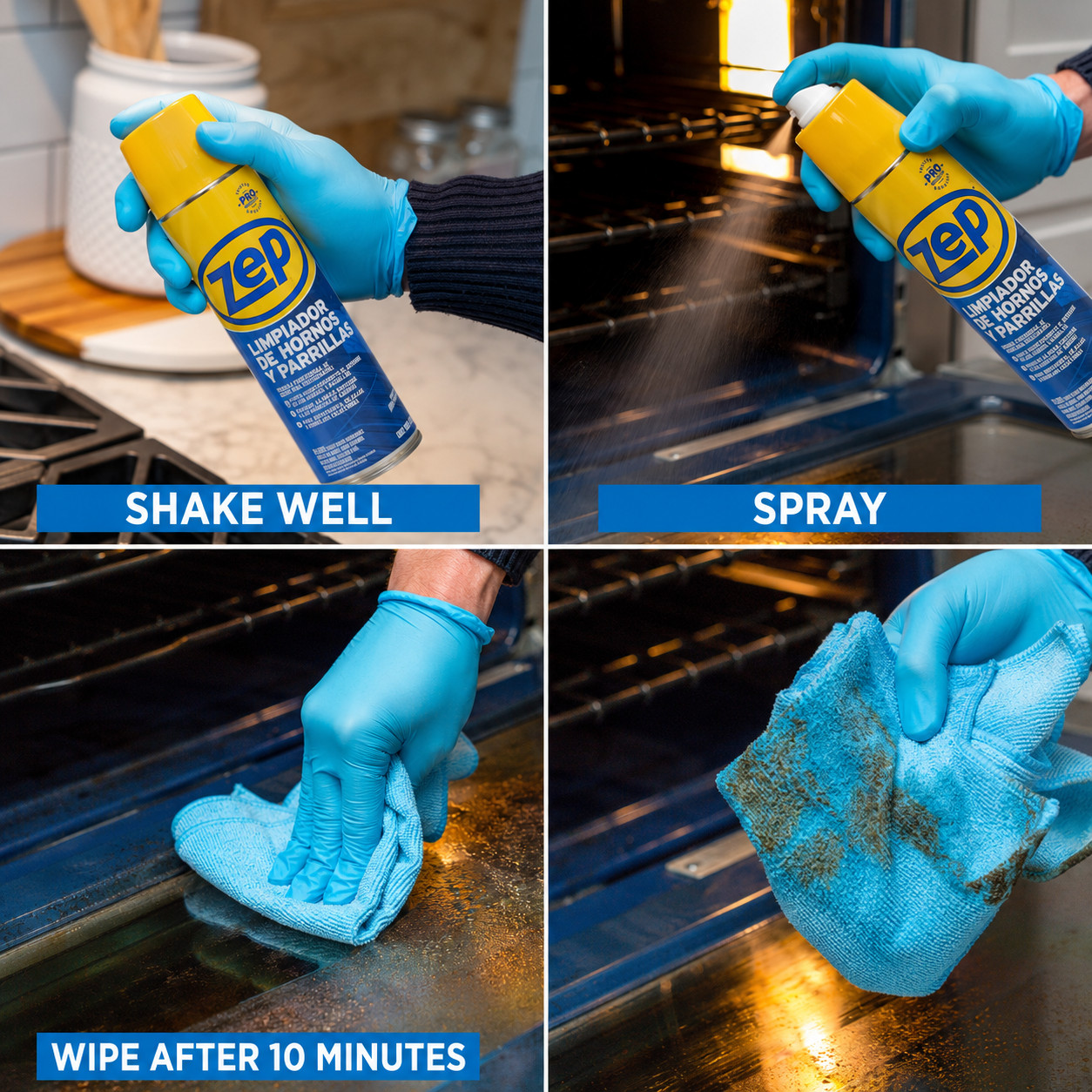 Zep Heavy-Duty Oven and Grill Cleaner WITH SPANISH LABELS 19 oz. Case/6 ESPANOL
