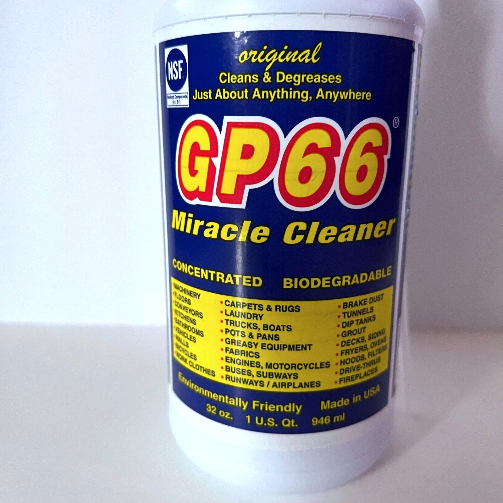 GP66 Miracle Cleaner 32 oz Spray Nozzle Included NEW Sealed 1 oz to 1 Gallon