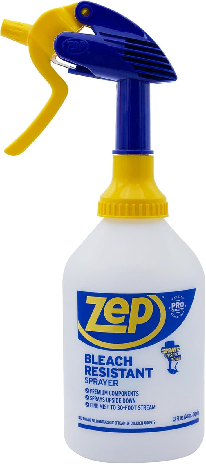 New Bleach Resistant Professional Sprayer 2.0 Bottle 32 Ounces – 30 Foot Spray,