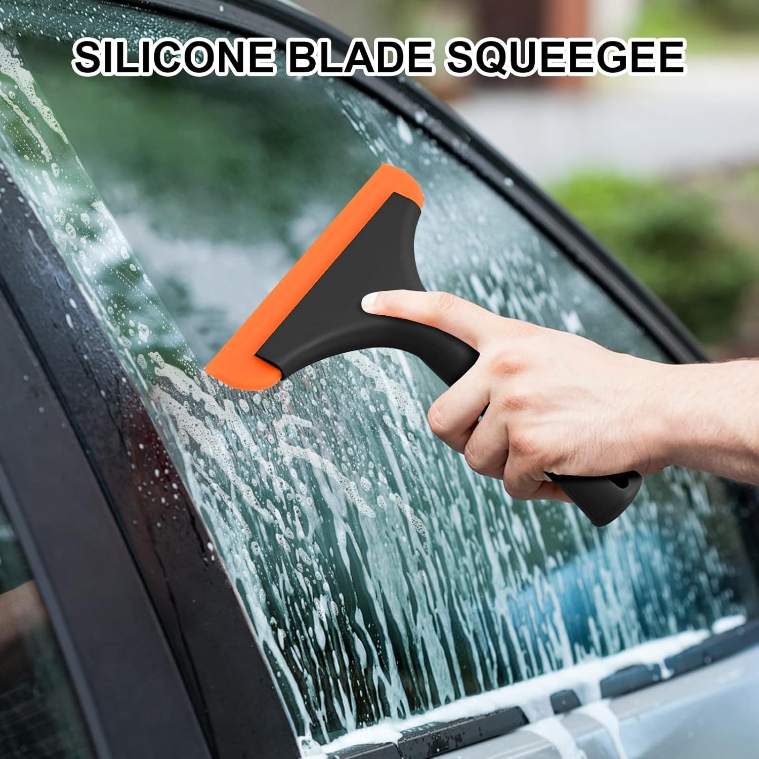 Compact Shower Squeegee with Silicone Blade for Spotless Glass – Modern Design