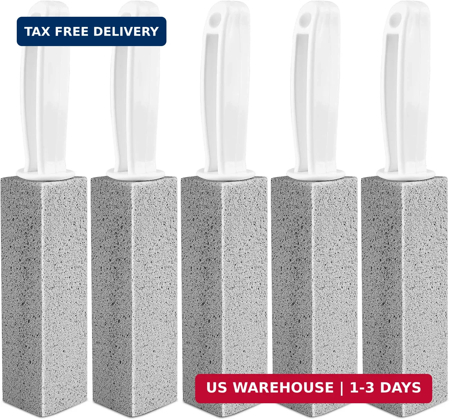 5 Pack Pumice Stone Toilet Cleaner w Handle Hard Water Ring Rust Remover