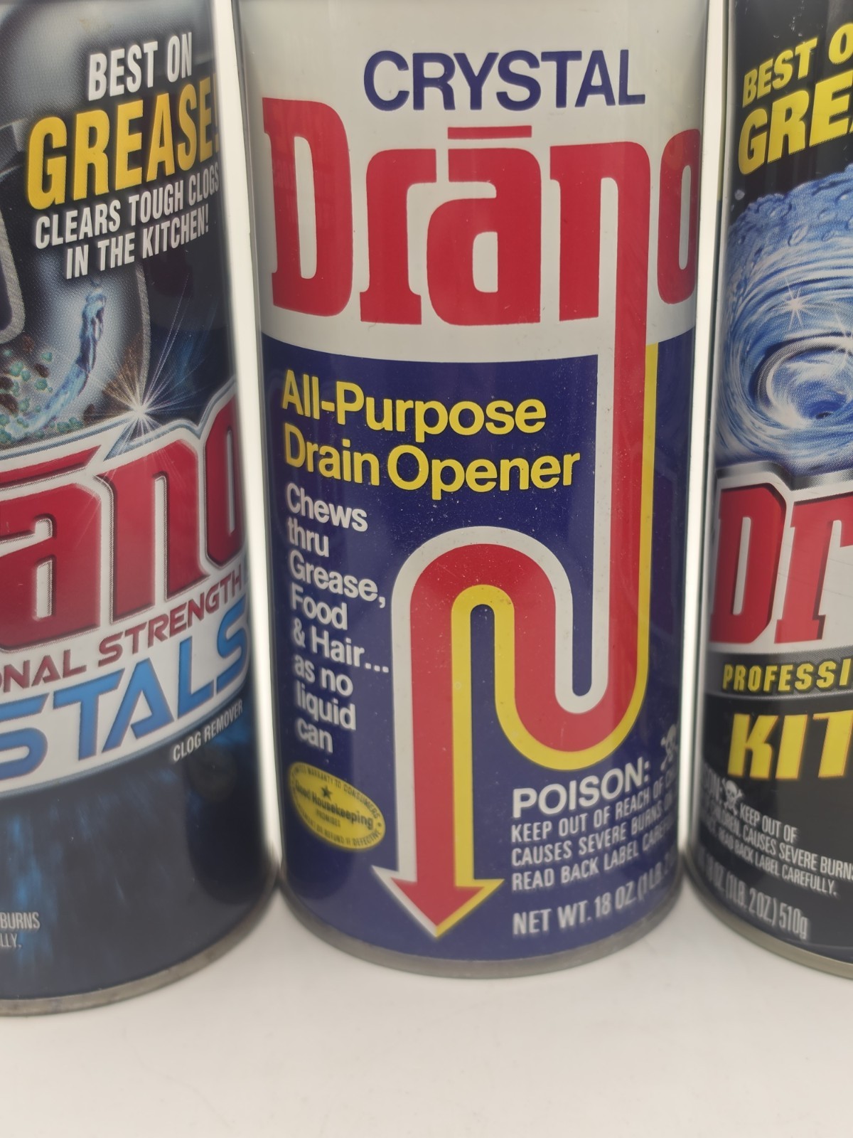 3 Lot Drano Crystals Professional Strength Clog Remover Kitchen Sink 18oz