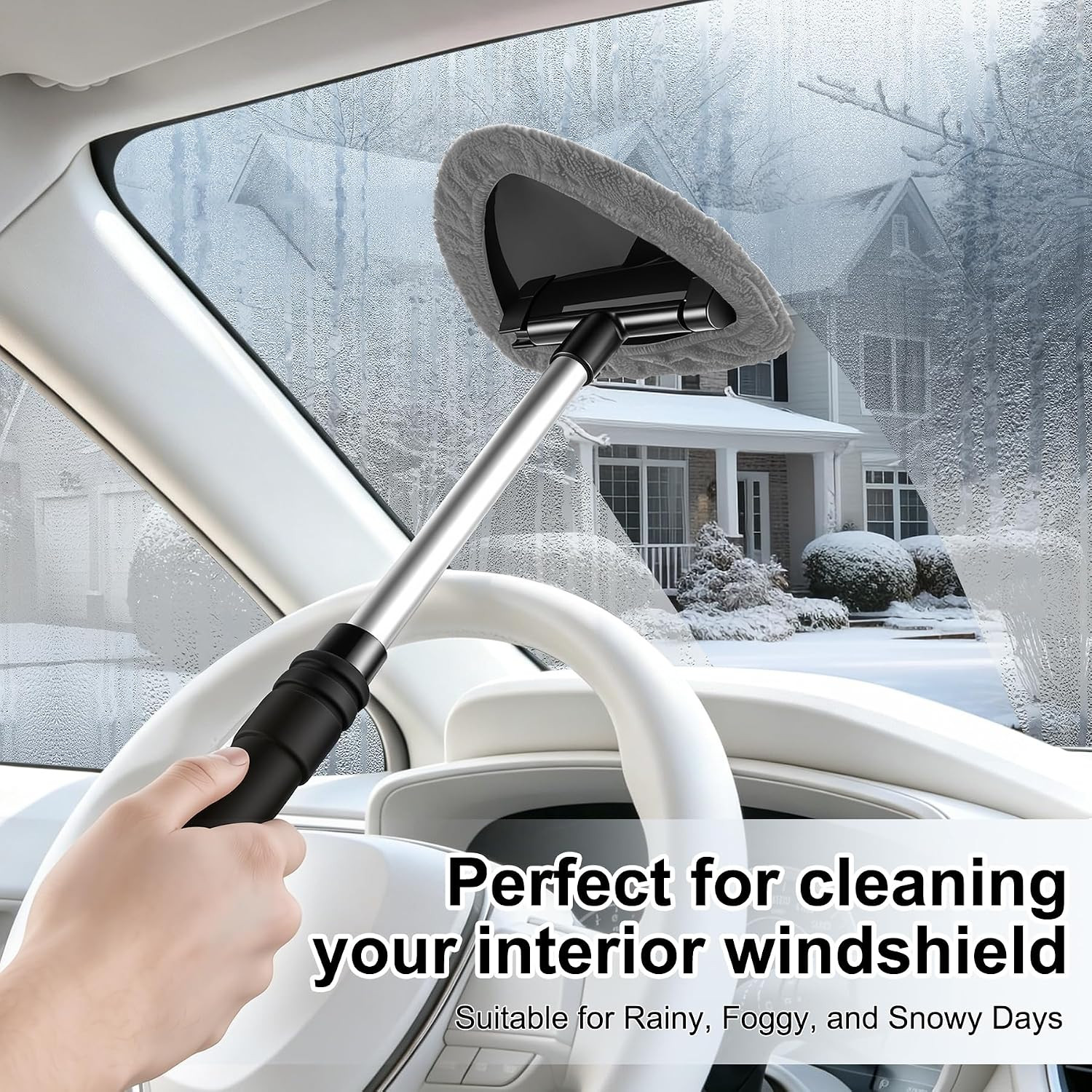Windshield Cleaner Tool, Car Interior and Exterior Window Cleaning Kit with Exte