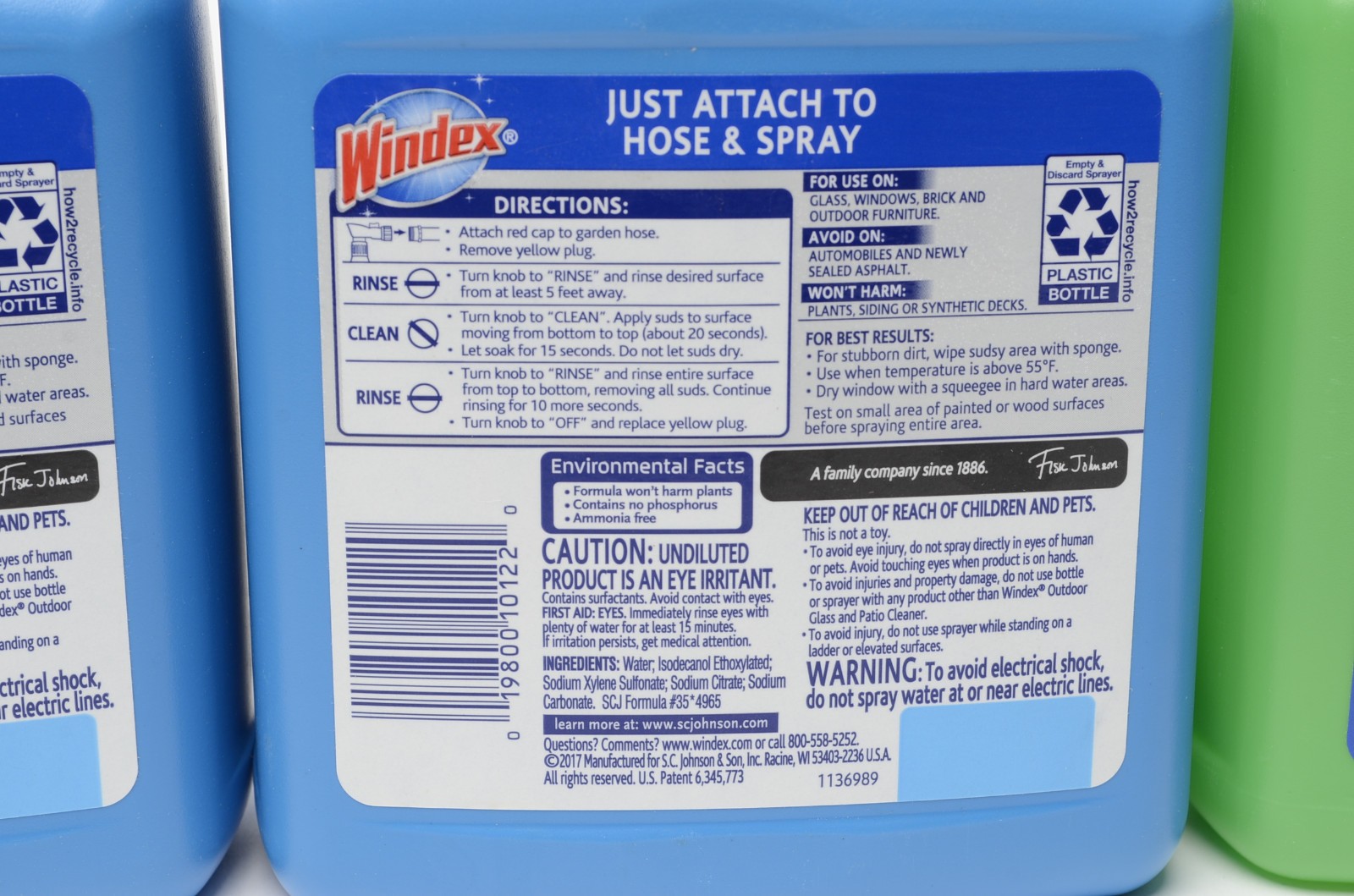 Windex Outdoor Glass & Patio Cleaner 32 oz Hose Spray Bottles Set of 3 New