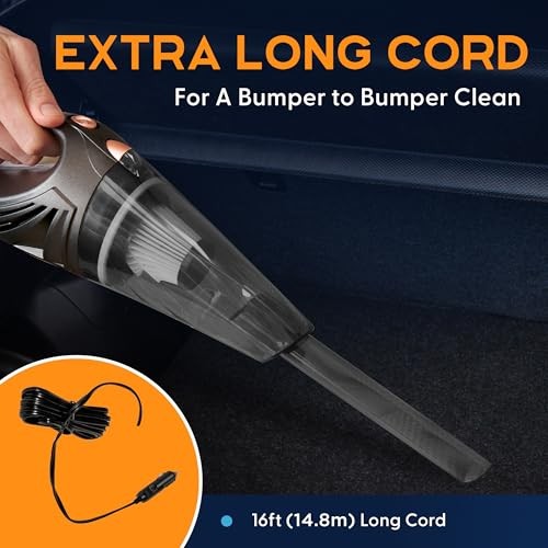THISWORX Car Vacuum Cleaner – Portable 12V Handheld Auto Interior Detailing Kit