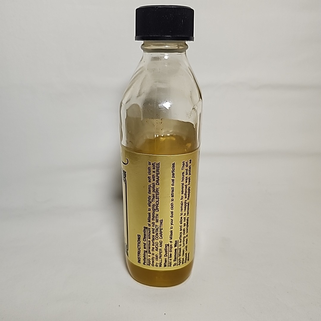 Vintage Milsek Furniture Polish & Cleaner W/ Lemon Oil Glass 12 Oz Bottle