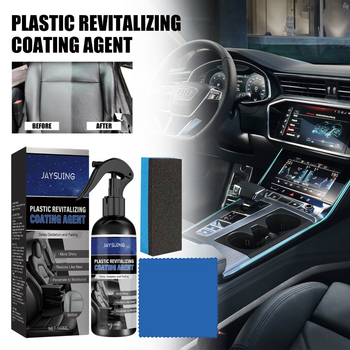 Car Interior Coating Spray Dashboard Cleaner Polish UV Protection & Shine