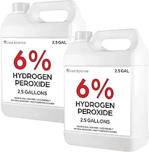 Allied Science 6% Hydrogen Peroxide, Food Grade H202 and Water – 2.5×2 Gallons