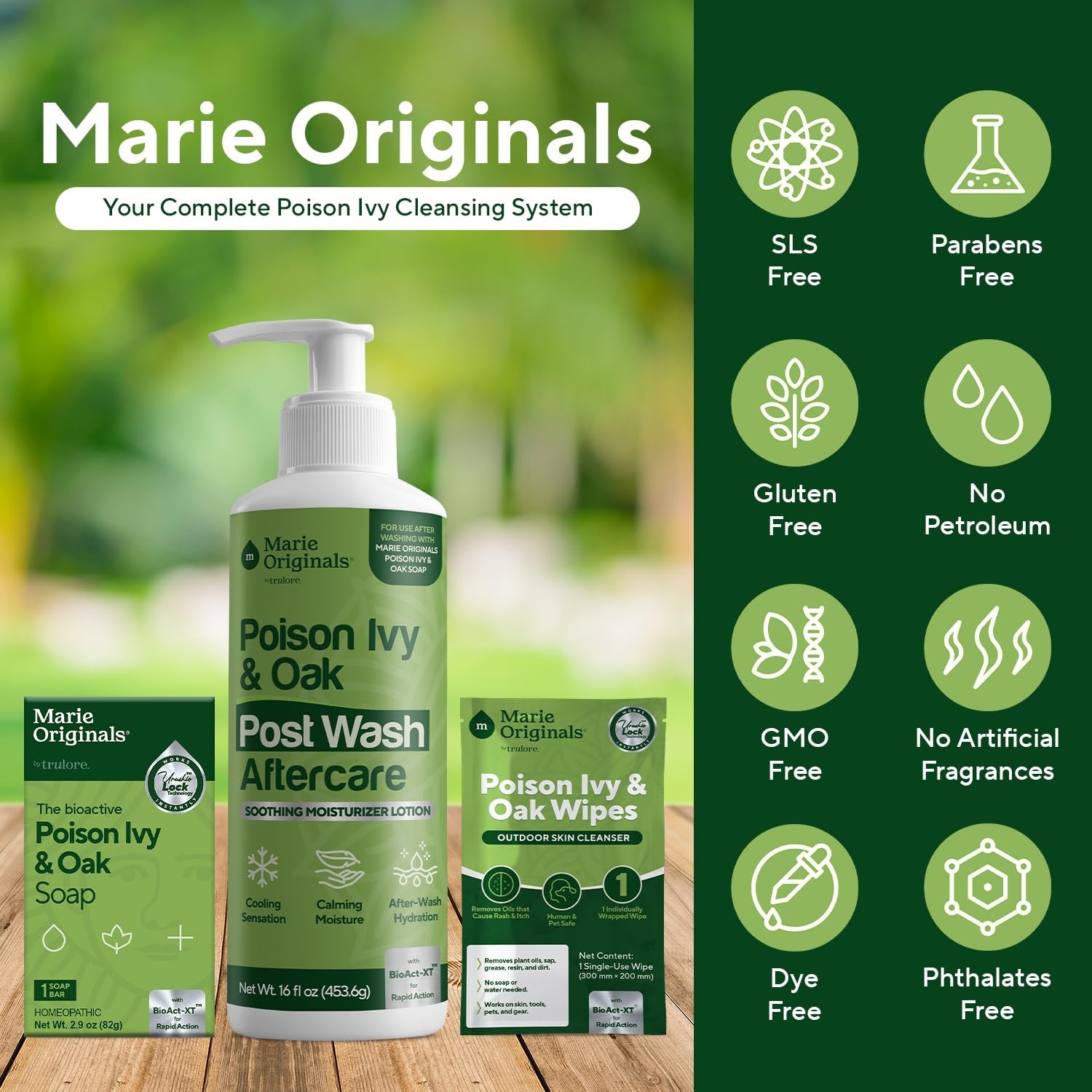 Marie Originals Poison Ivy & Oak Wipes – Urushiol Removal, No Water, 25 Wipes
