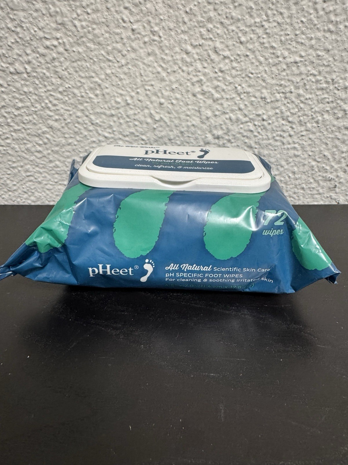 pHeet® Foot Wipes All Natural, Cleaning, Moisturizing, Itching 72 Wipes