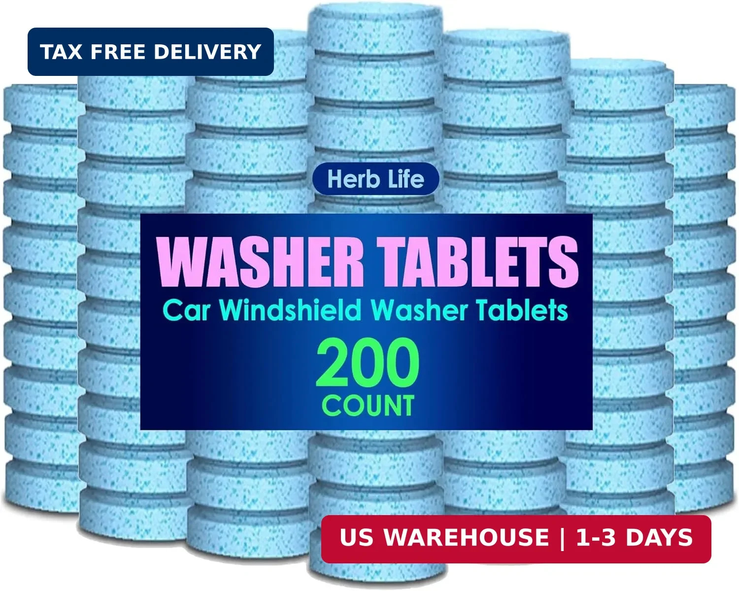 200 PCS-Car Windshield Washer Tablets, Glass Cleaner, Concentrated Effervescent