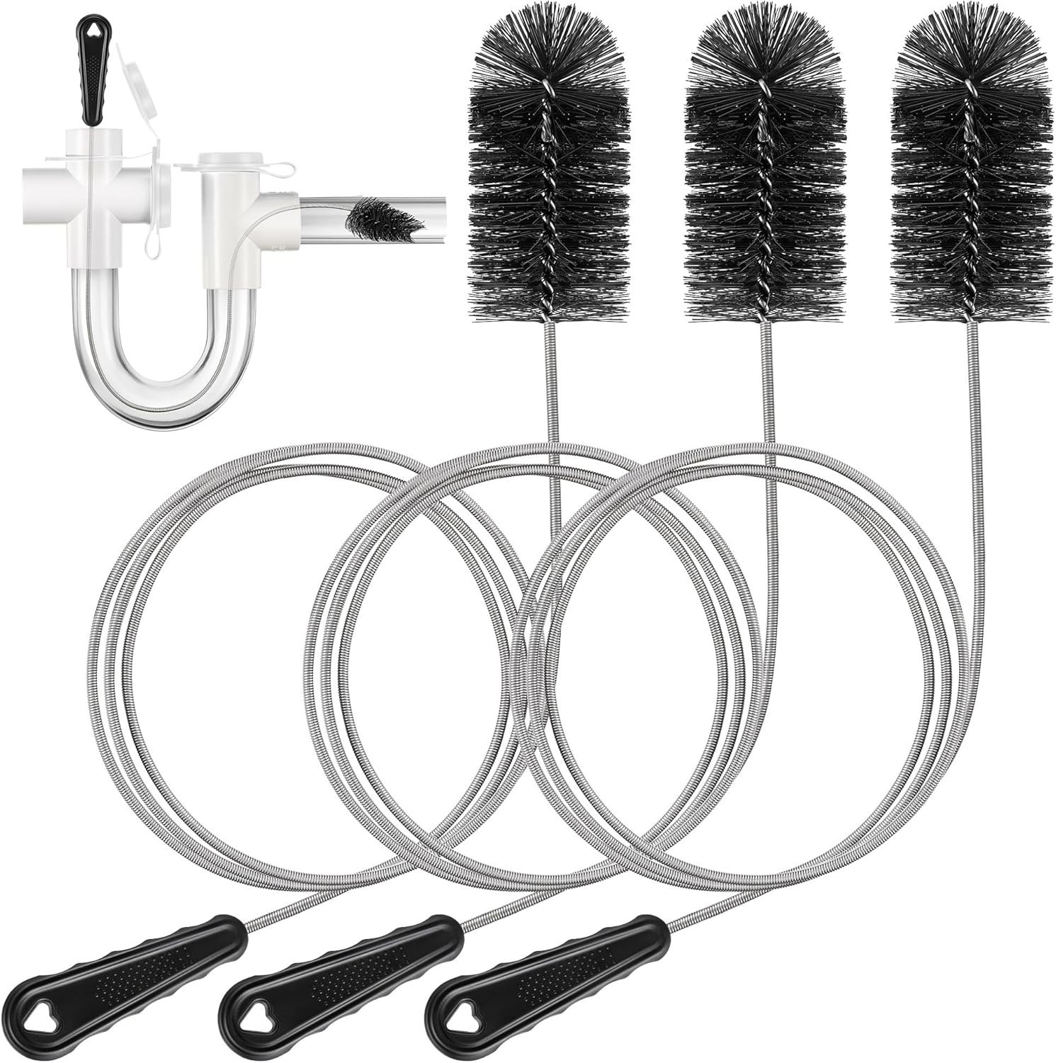 Effortless 48 Inch Flexible Cleaning Brushes for HVAC Condensate Traps – 3 Pack