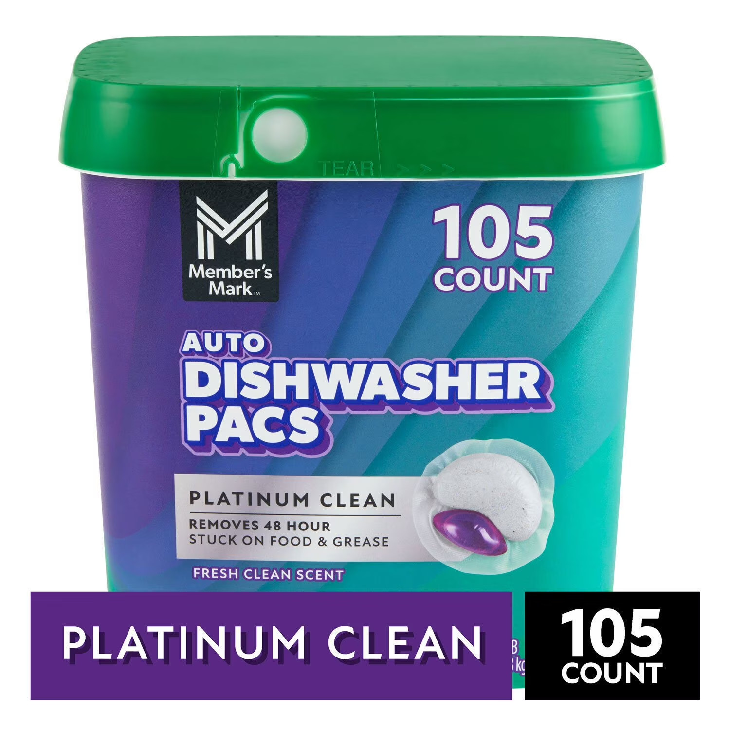 Member’S Mark Platinum Clean Automatic Dishwasher Pacs, Fresh Clean, 105 Ct