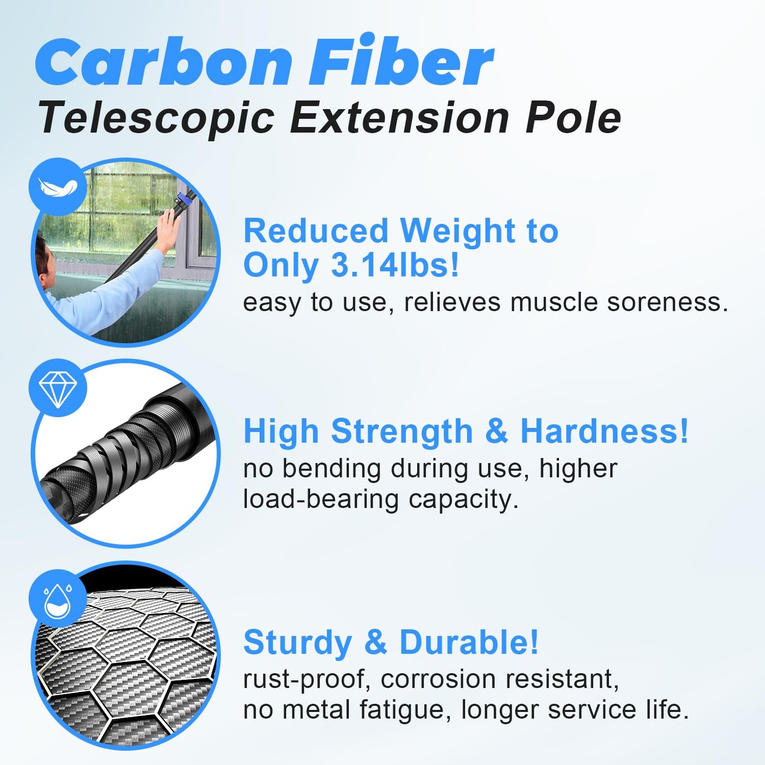 30 Foot High Ceiling Duster Kits with 4.7-24 FT Carbon Fiber Extension Pole, …