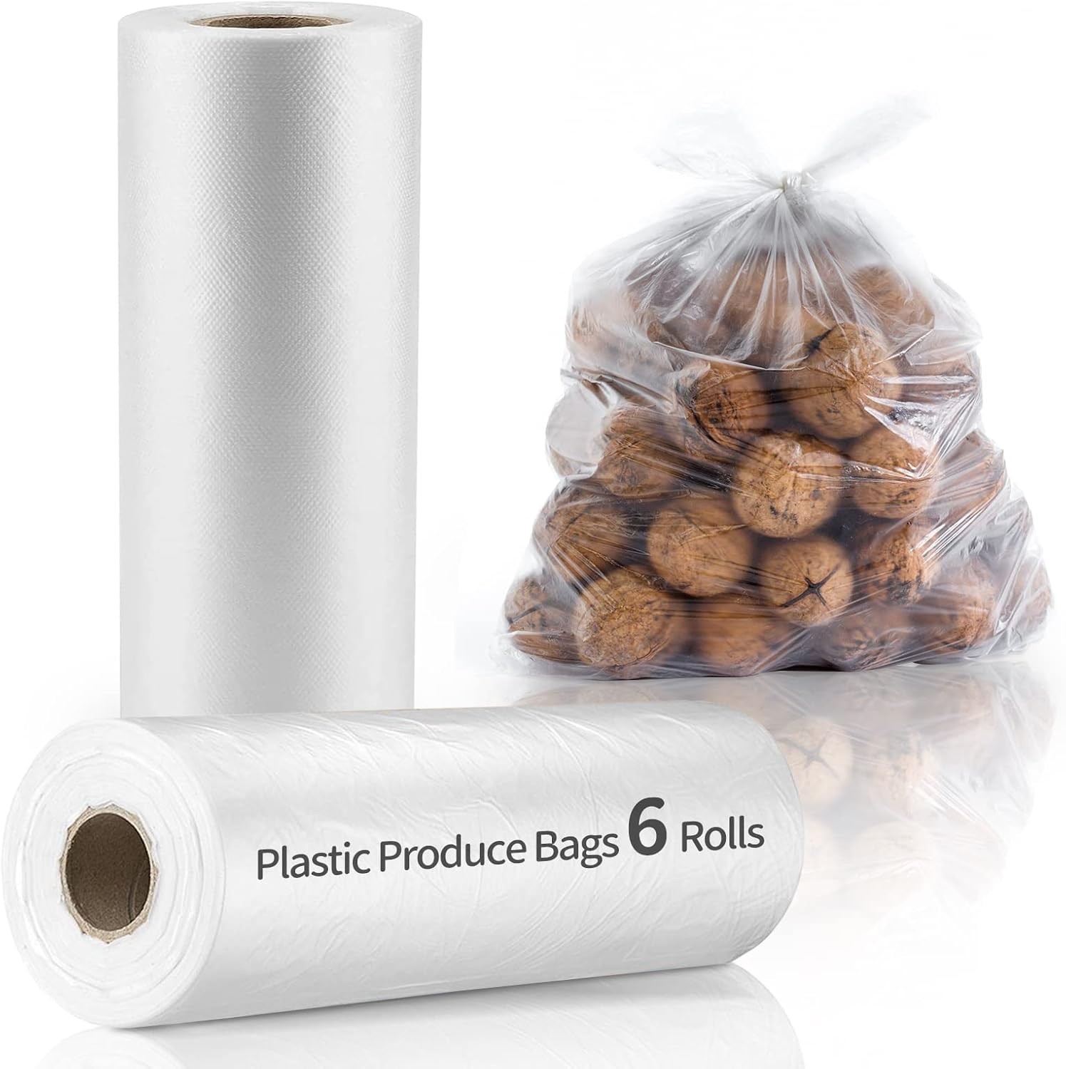 12?? x 20?? Plastic Produce Bags, Food Storage Bags 350pcs on a Roll, Clear Prod