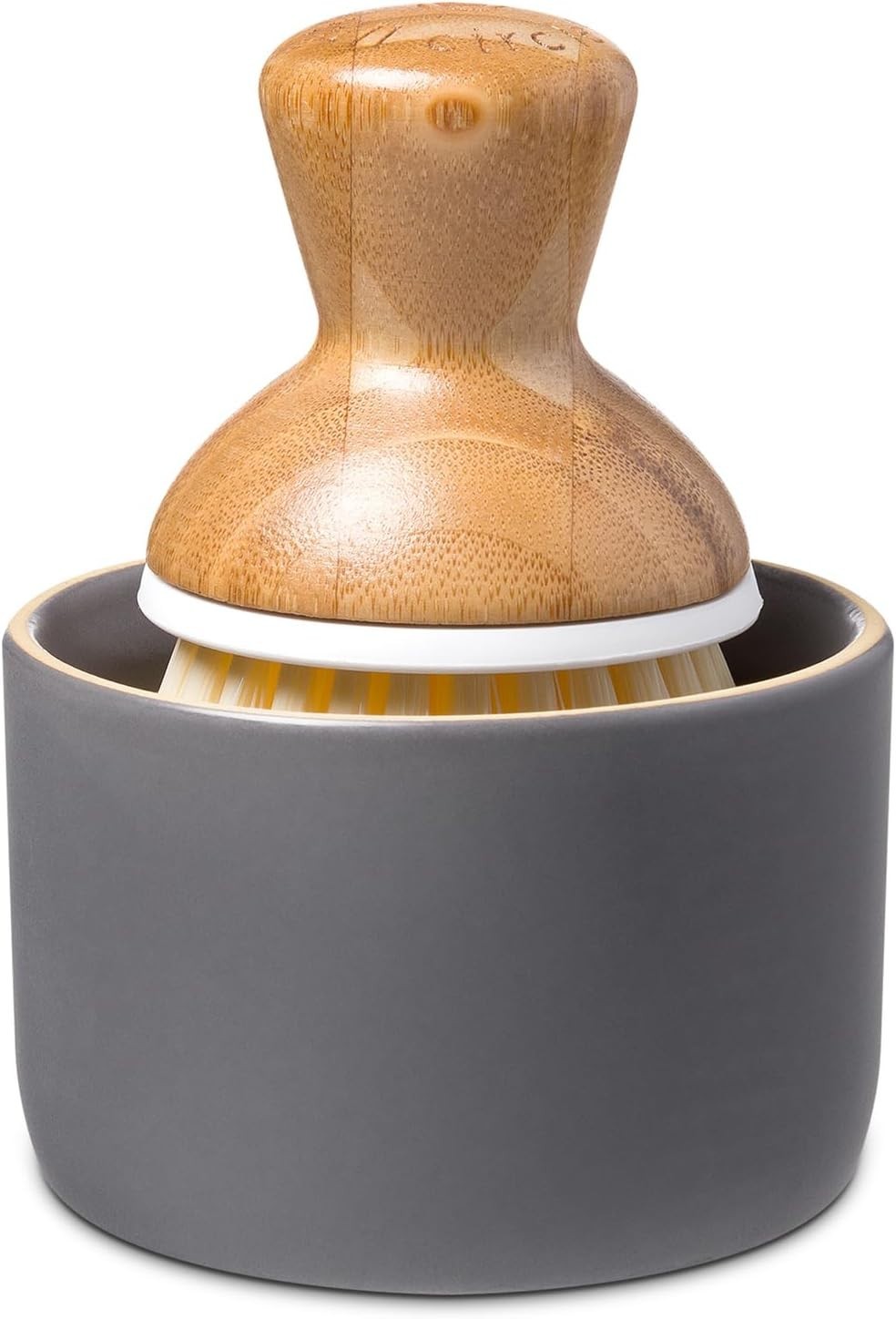 Elegant Bubbly Palm Brush with Ceramic Dispenser – Safe & Stylish Kitchen Tool
