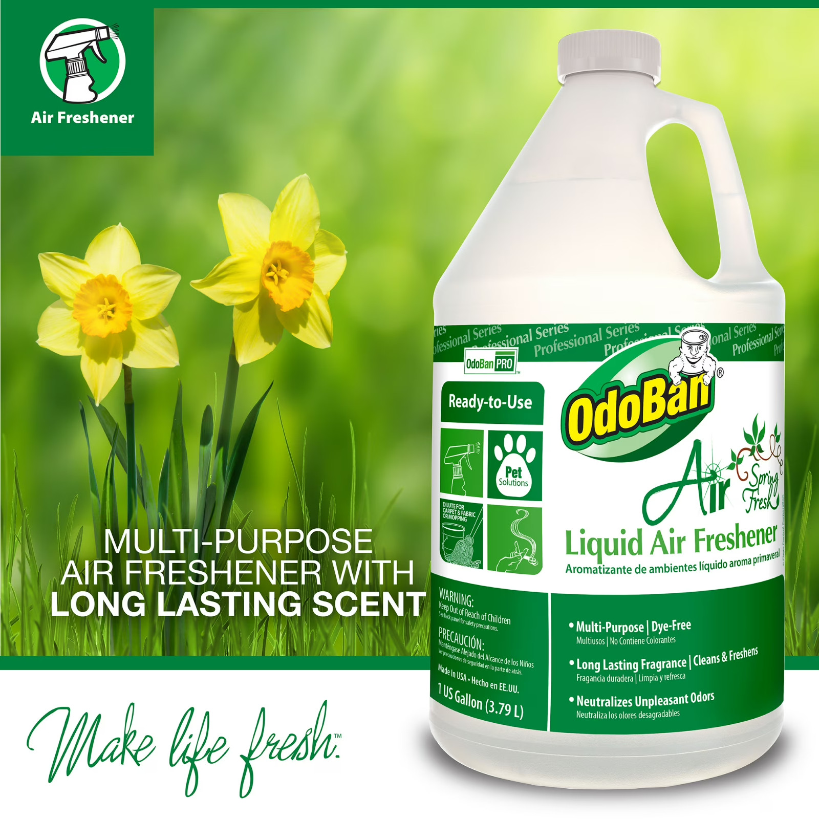 OdoBan Professional Cleaning Ready-to-Use Liquid Cherry, Spring Fresh, Lavender
