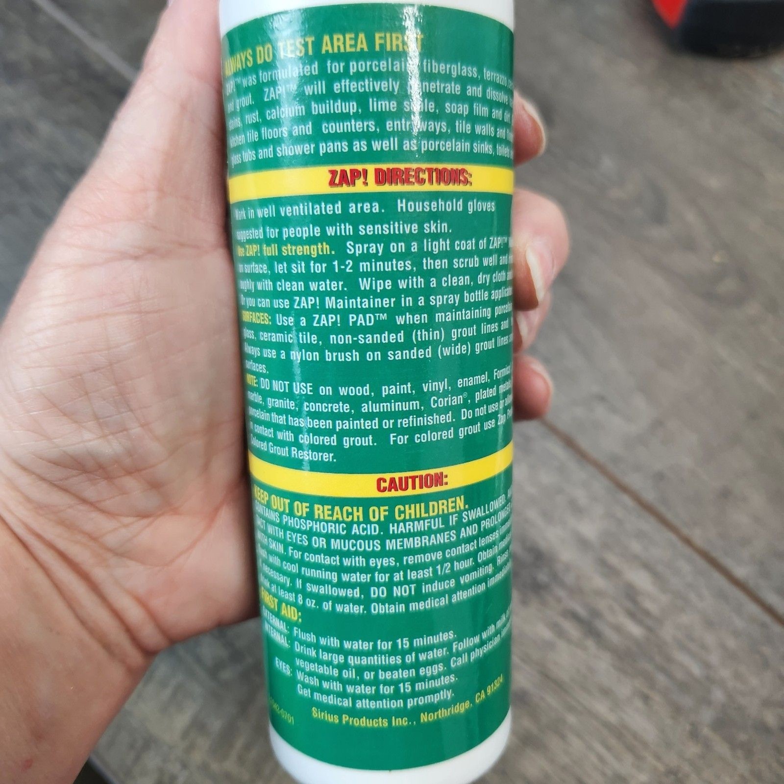 NEW ZAP! Professional Cleaner Porcelain Fiberglass Tile Maintainer Restorer Kit