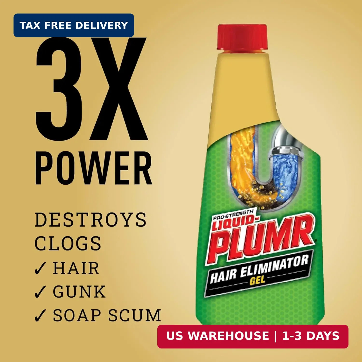 Liquid-Plumr Pro-Strength Hair Eliminator Gel Clog Remover, Hair Clog Remover an