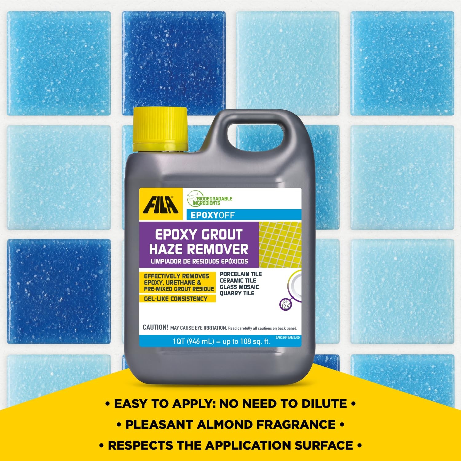 Epoxy Grout Haze Remover – Removes Residue from Vertical Surfaces, 1 QT