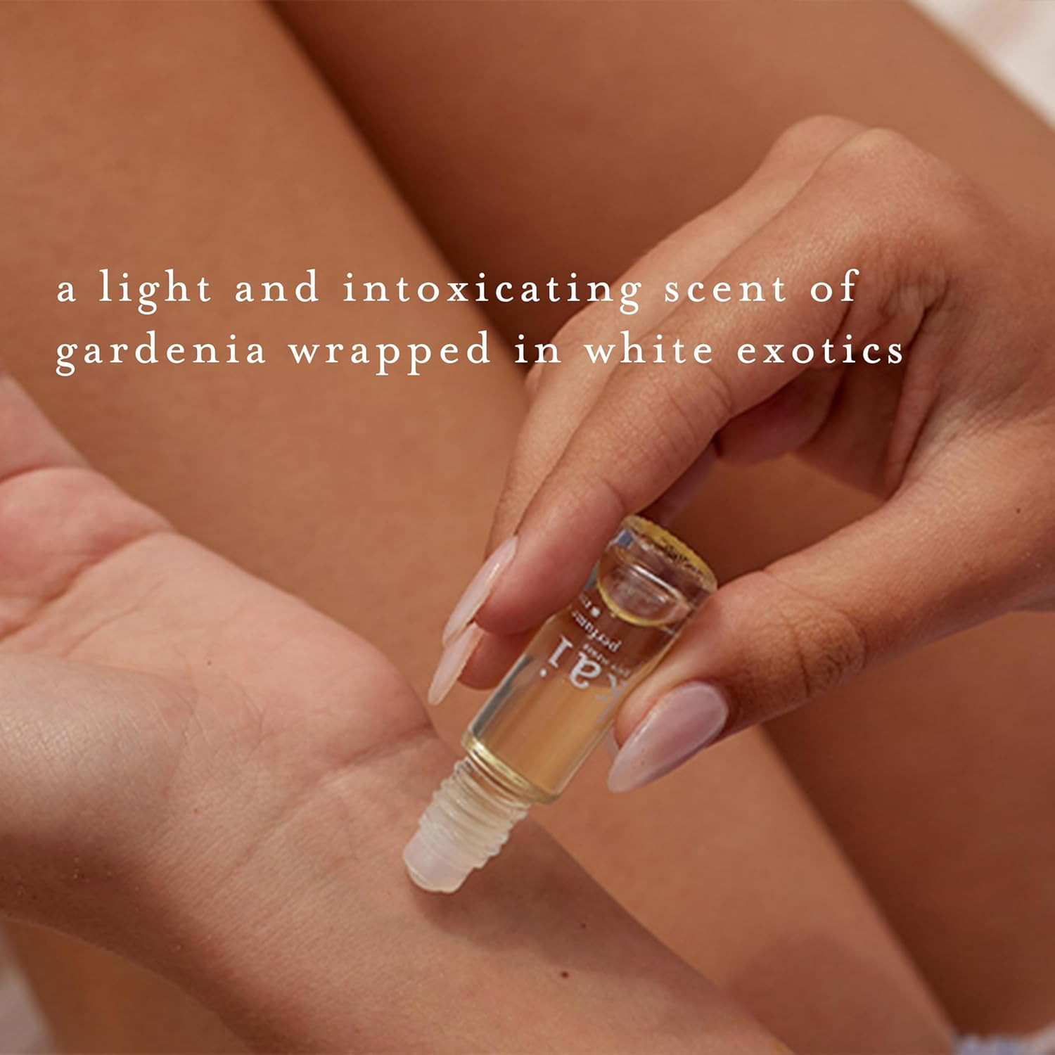 Kai Perfume Oil Light Gardenia Scent Wrapped in White Exotics, 1/8 Oz Roll-On
