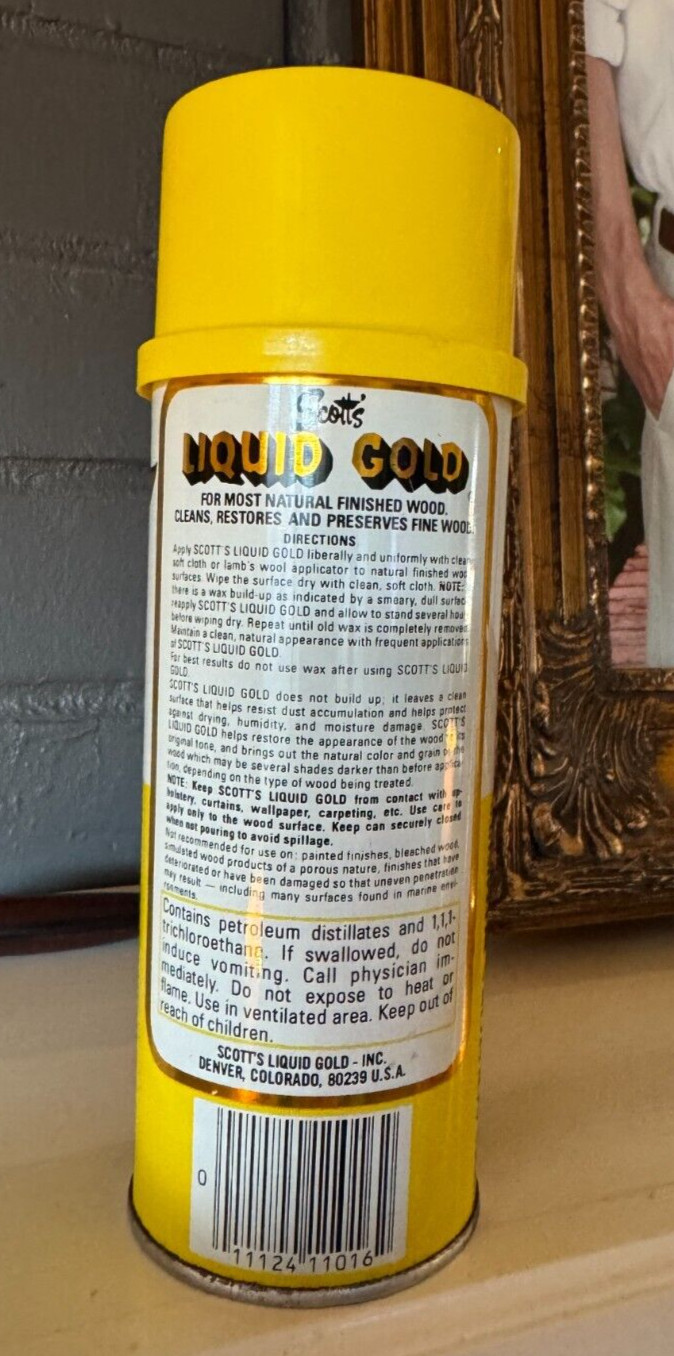 Scott’s Liquid Gold Lemon Scent 16 Fl Oz Pourable 60% Full Vintage Non-Aerosol